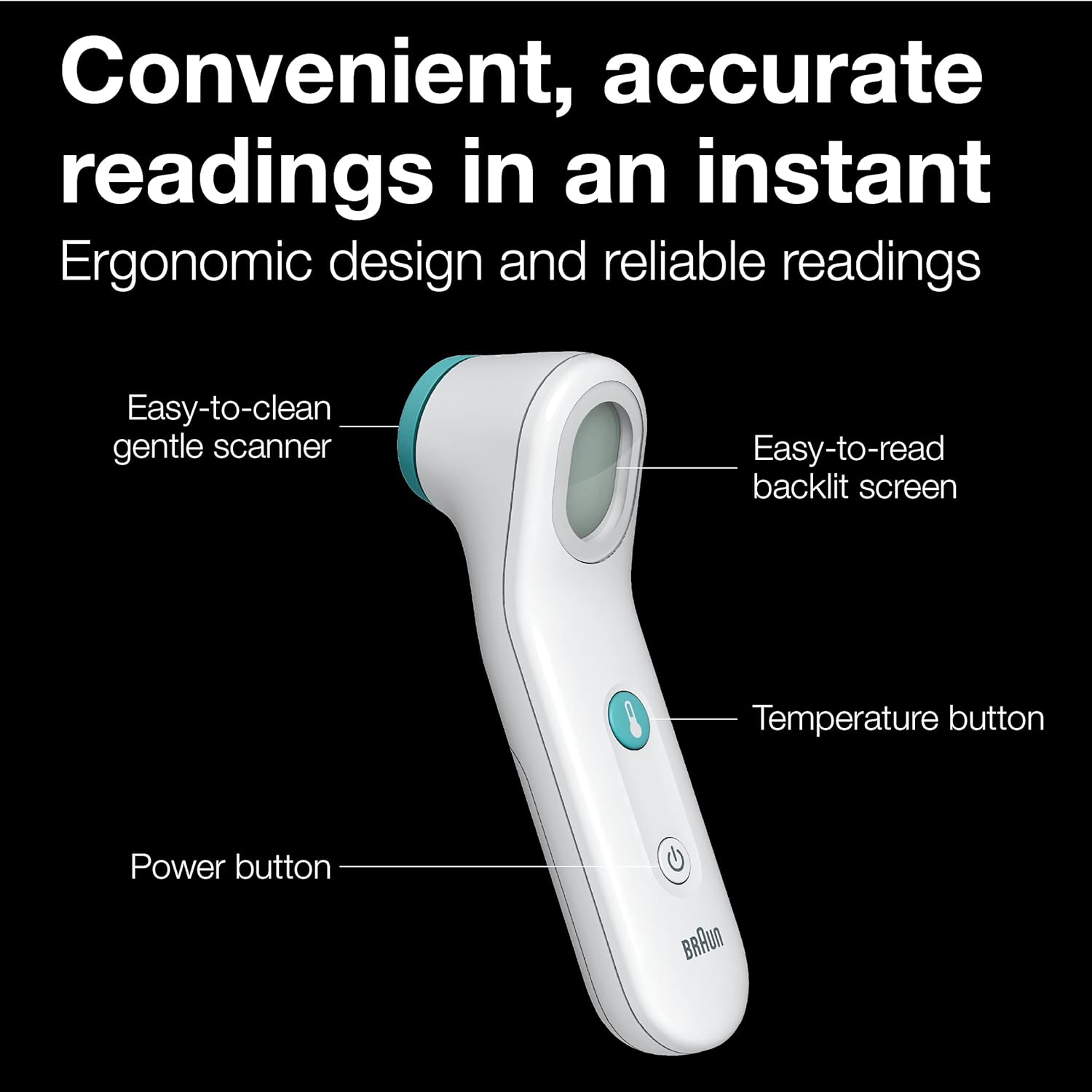 Alternative view of Braun Sensian Contact 5 Forehead Thermometer, Gentle Digital Thermometer for Adults and All Ages with Professional Accuracy and Color Coded Guidance
