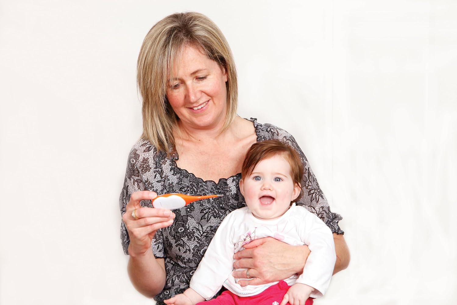 Alternative view of Dreambaby Rapid Response Digital Thermometer with Fever Alert, Orange