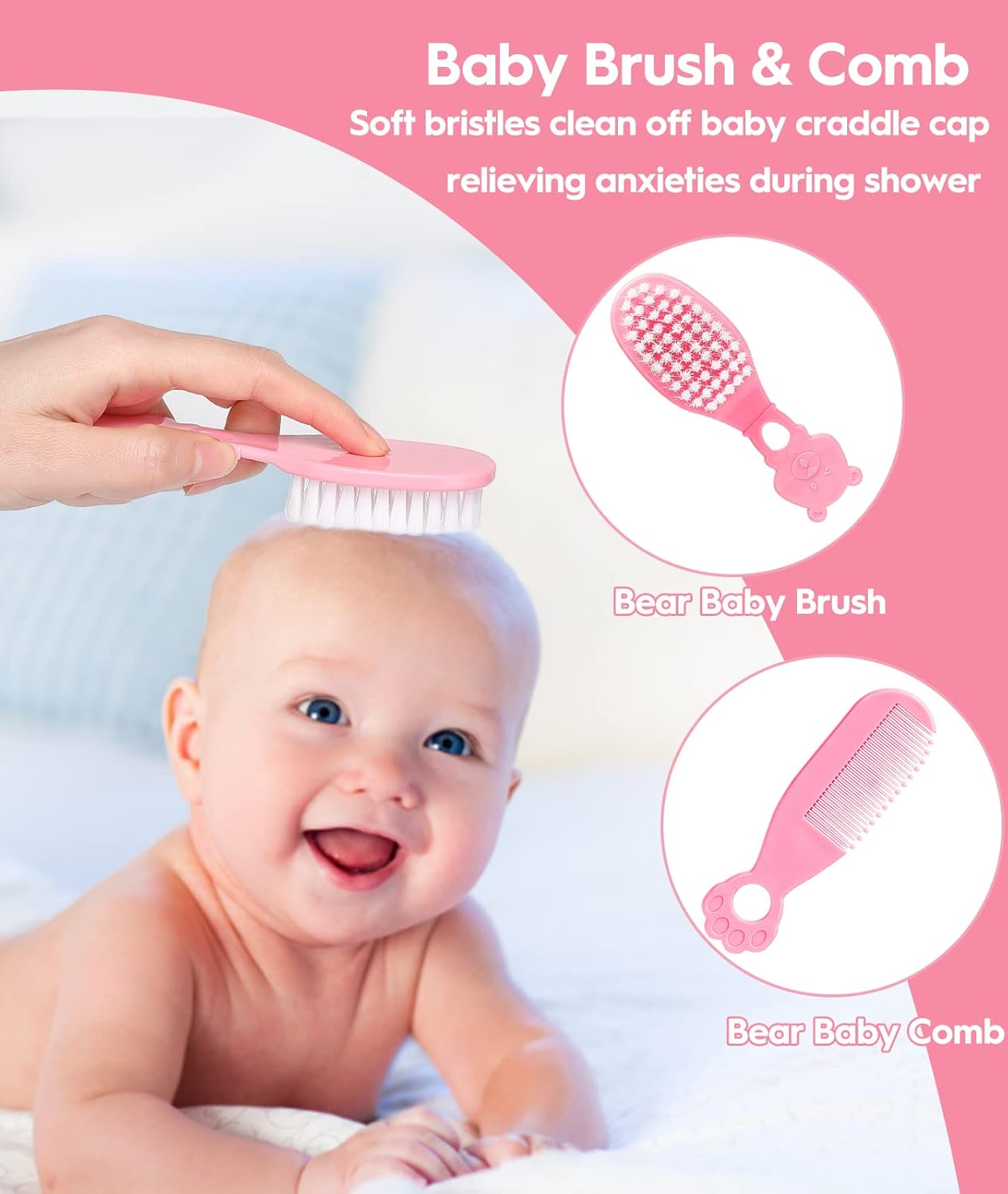 Alternative view of Baby Healthcare and Grooming Kit, Safety Newborn Nursery Baby Care Kit, with Hair Brush Comb, Nail Clipper, Thermometer, Pacifier Clip, Baby Registry Search, Baby Girl Boy Newborn Essentials