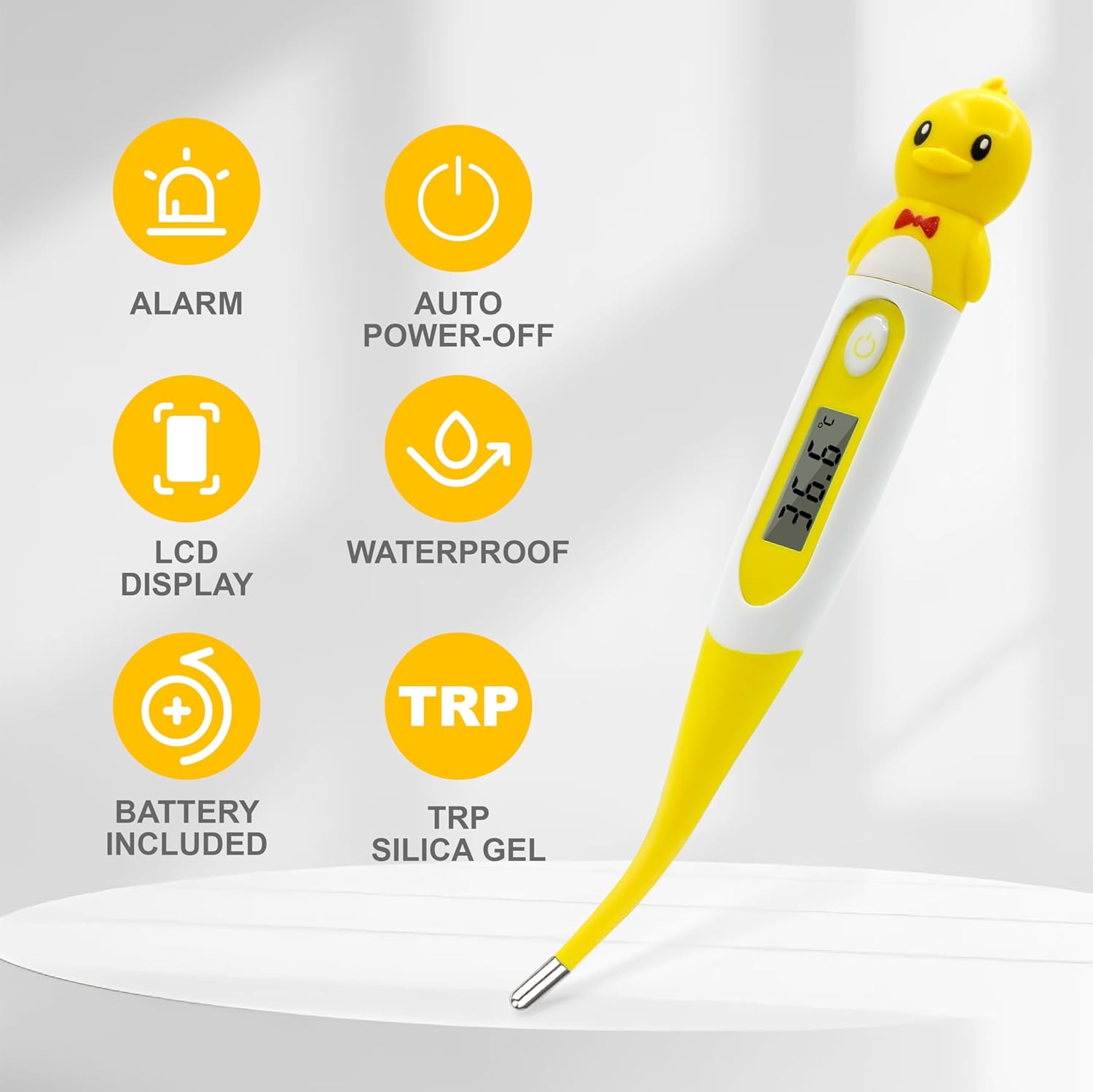 Pepultech Digital Thermometer for Adults & Kids, Cartoon Design Oral Thermometer for Babies, Accurate Body Temperature Reading in 60 Seconds,with Fever Alert Sound Feature - 3 Pack