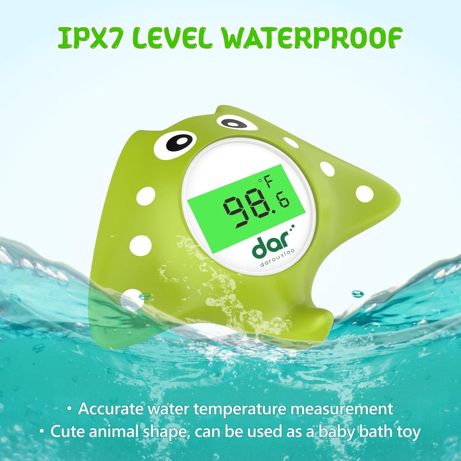 Alternative view of Baby Bath Thermometer, Digital Water Temperature Thermometer with 3 Color Backlit and Temperature Warning, Safety Bath Tube Thermometers Floating Toy for Infant, Toddler