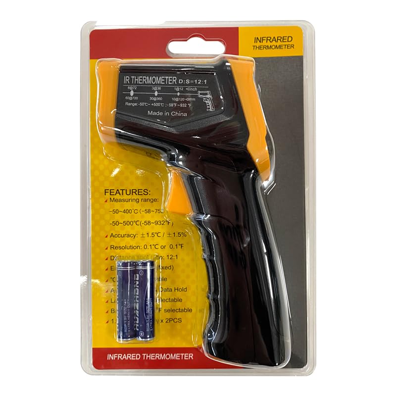 Digital Infrared Thermometer gun for cooking,BBQ,Pizza oven,Ir Thermometer with Backlight,-58℉~932℉(-50℃~500℃) Handheld Non Contact Heat Laser Temperature Gun (Not for Human) - Image 4