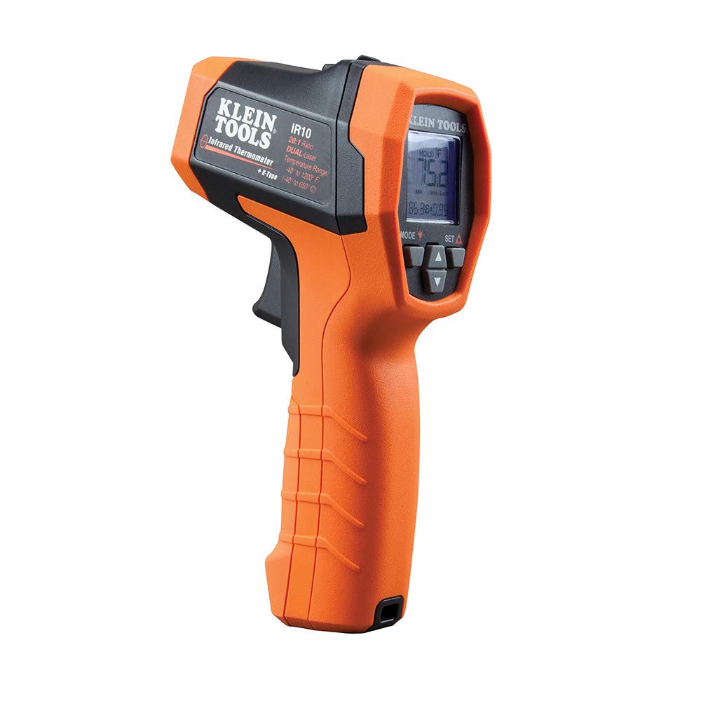 Alternative view of Klein Tools IR10 Infrared Thermometer, Digital Thermometer Gun with Dual Targeting Laser, 20:1