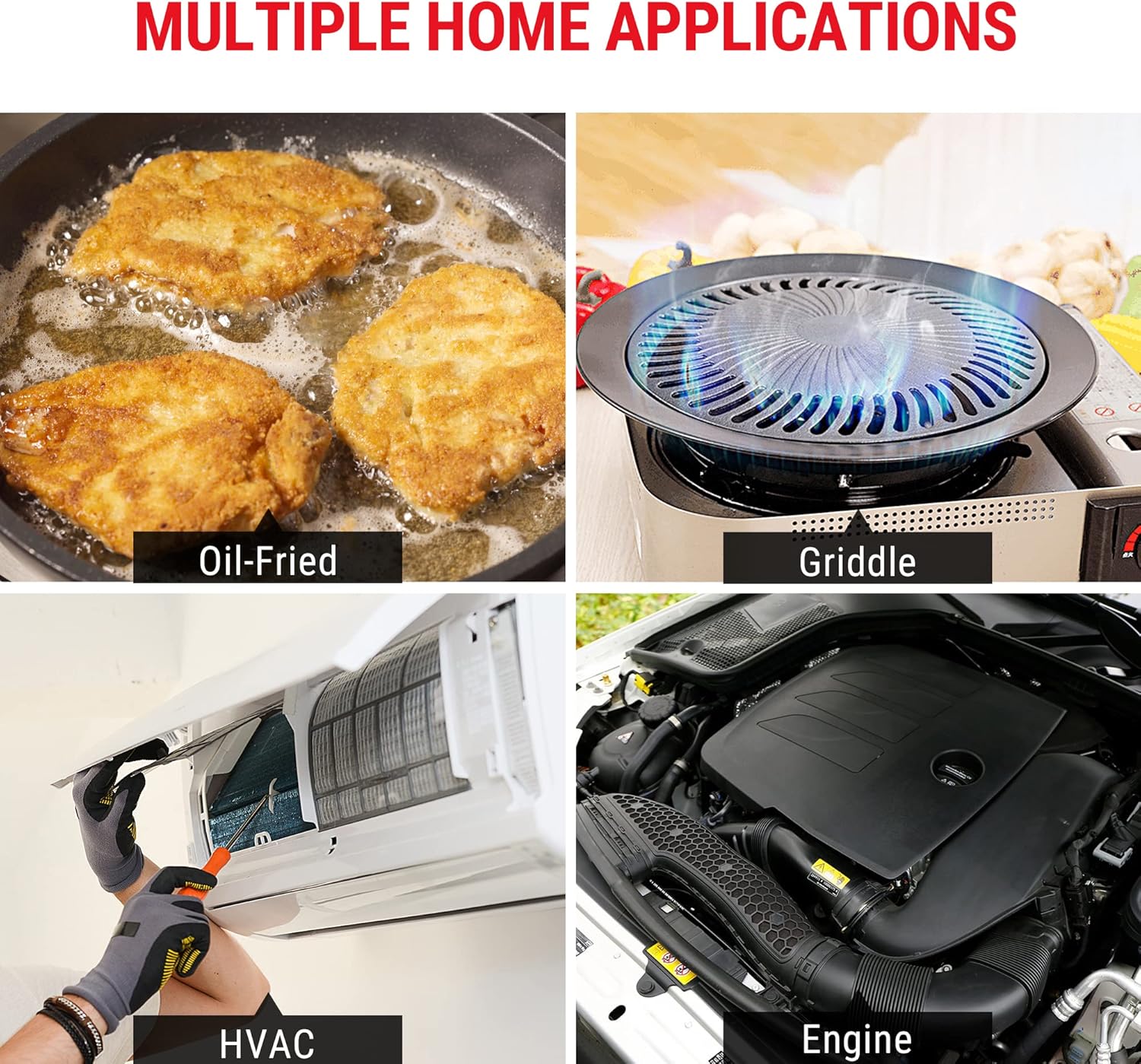 ThermoPro TP410 Infrared Thermometer Gun Non-Contact Laser Thermometer Gun for Cooking, Temperature Gun with Range -58℉~1022℉ for Pizza Oven Accessories, Griddle, Grill, HVAC, Engine (Not for Human) - Image 6