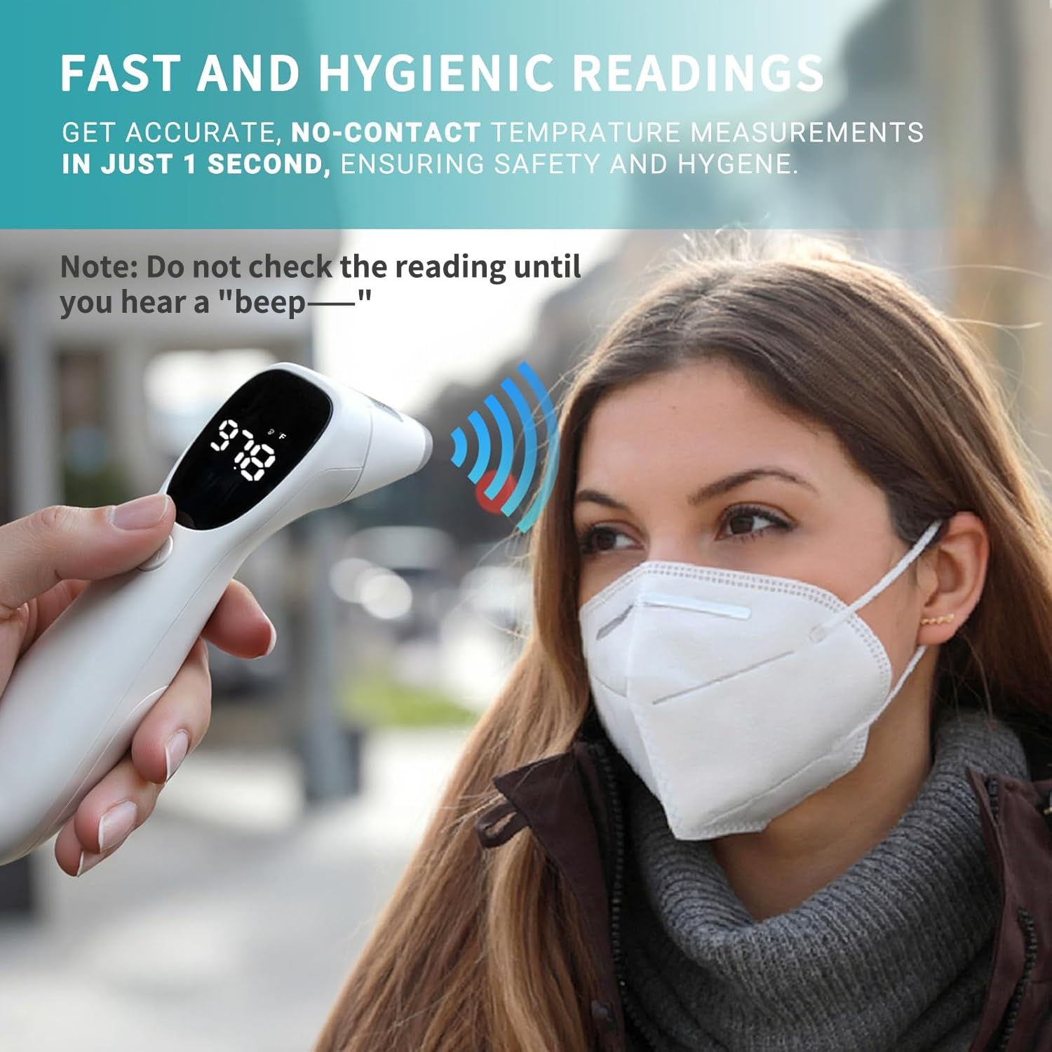 Alternative view of Dual Mode Thermometer for Adults, Kids, and Babies – Infrared Digital Forehead and Ear Thermometer, No Touch with Fever Alarm and Fast Results