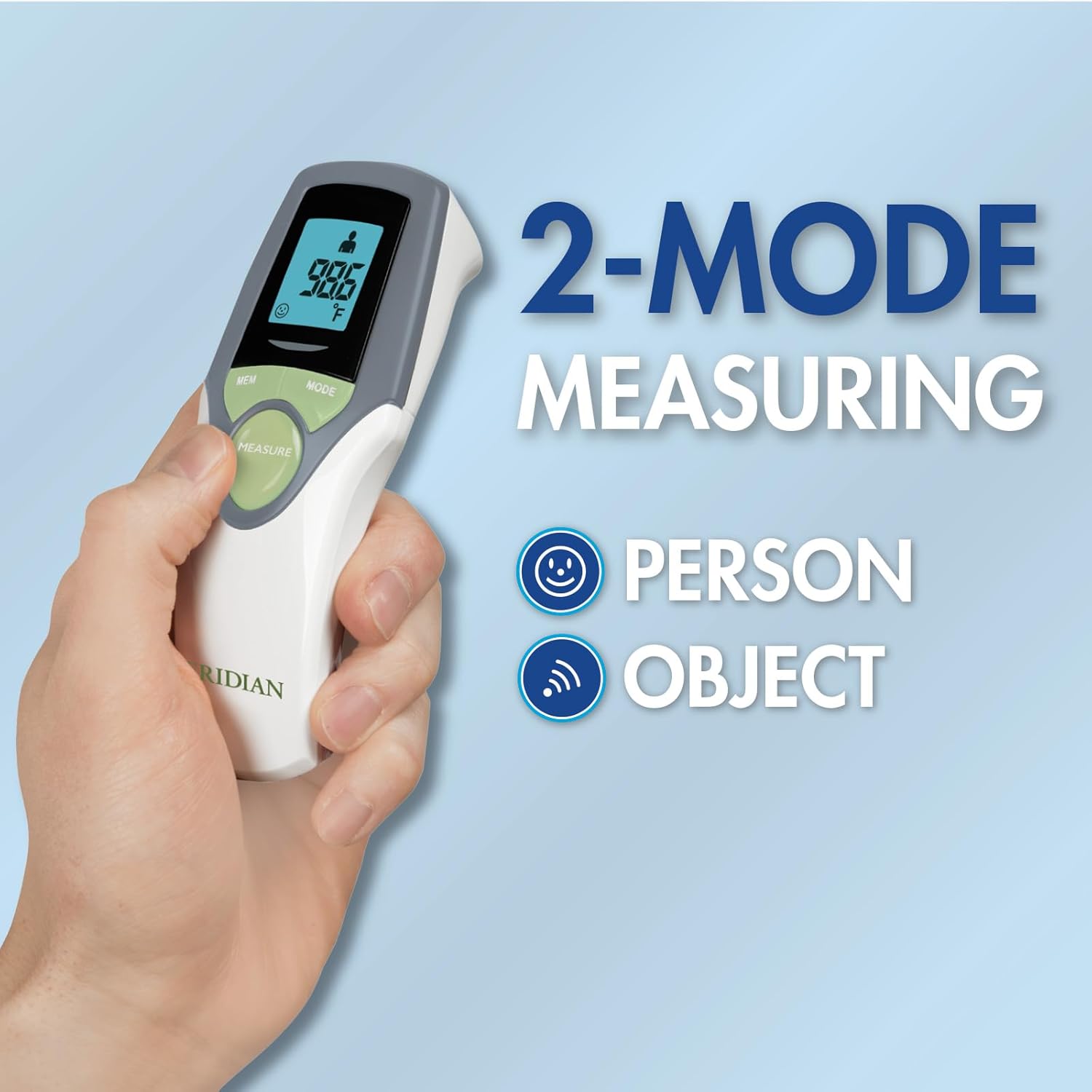 Alternative view of Veridian Healthcare Infrared Thermometer | Forehead Measurements | 1-Second Readout | Hygienic Non-Contact | Whole Family Care | 3-Year Warranty