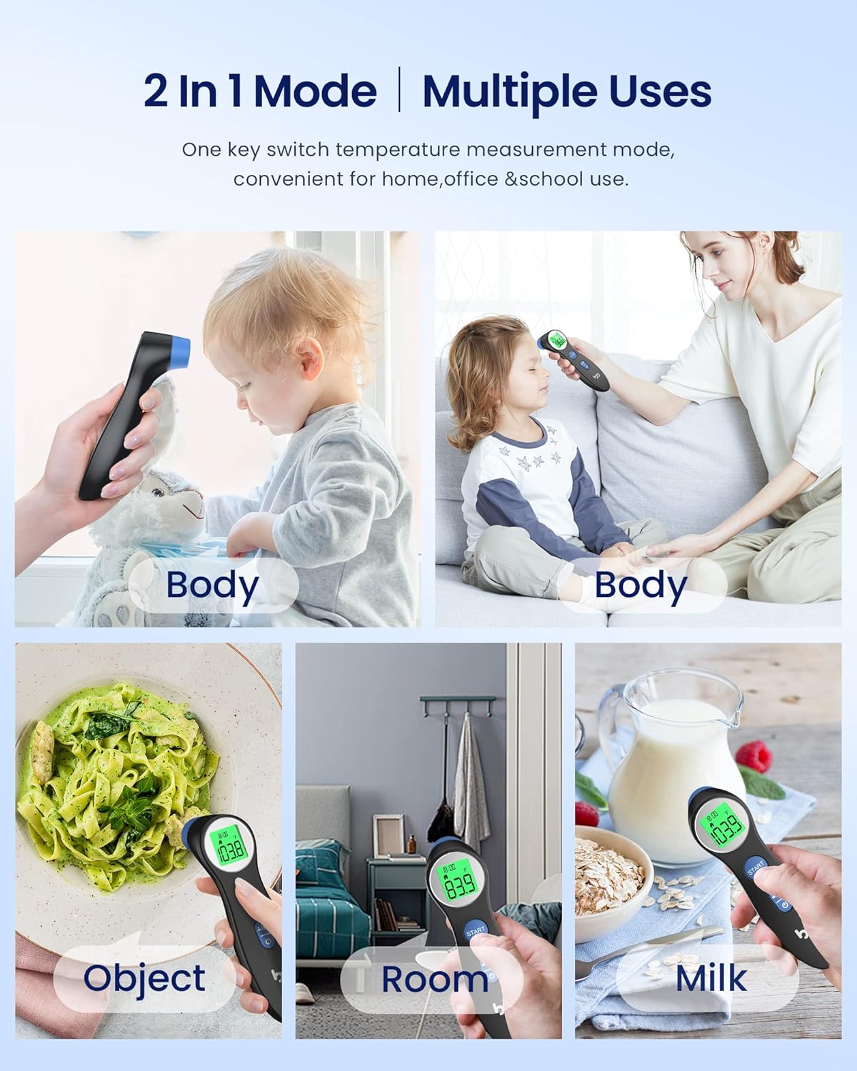 Forehead Thermometer for Adults and Kids, Digital Touchless Thermometer for Baby, Infants and Toddlers, 3 Color Fever Alarm,1s Fast Accurate Reading, Non Contact - Image 4
