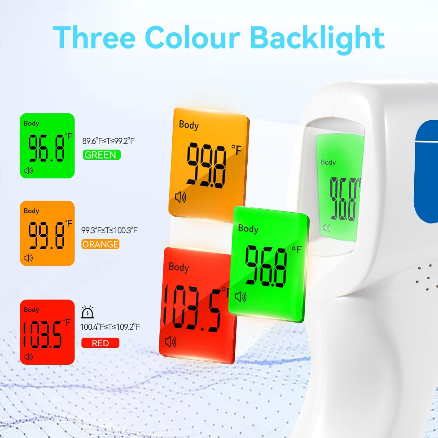 Alternative view of Berrcom Thermometer, 3 in 1 Contactless Infrared Fever Check Thermometer for Forehead, Ideal for Baby, Infant, Kids, and Adults, Batteries Not Included, JXB-178 (White)