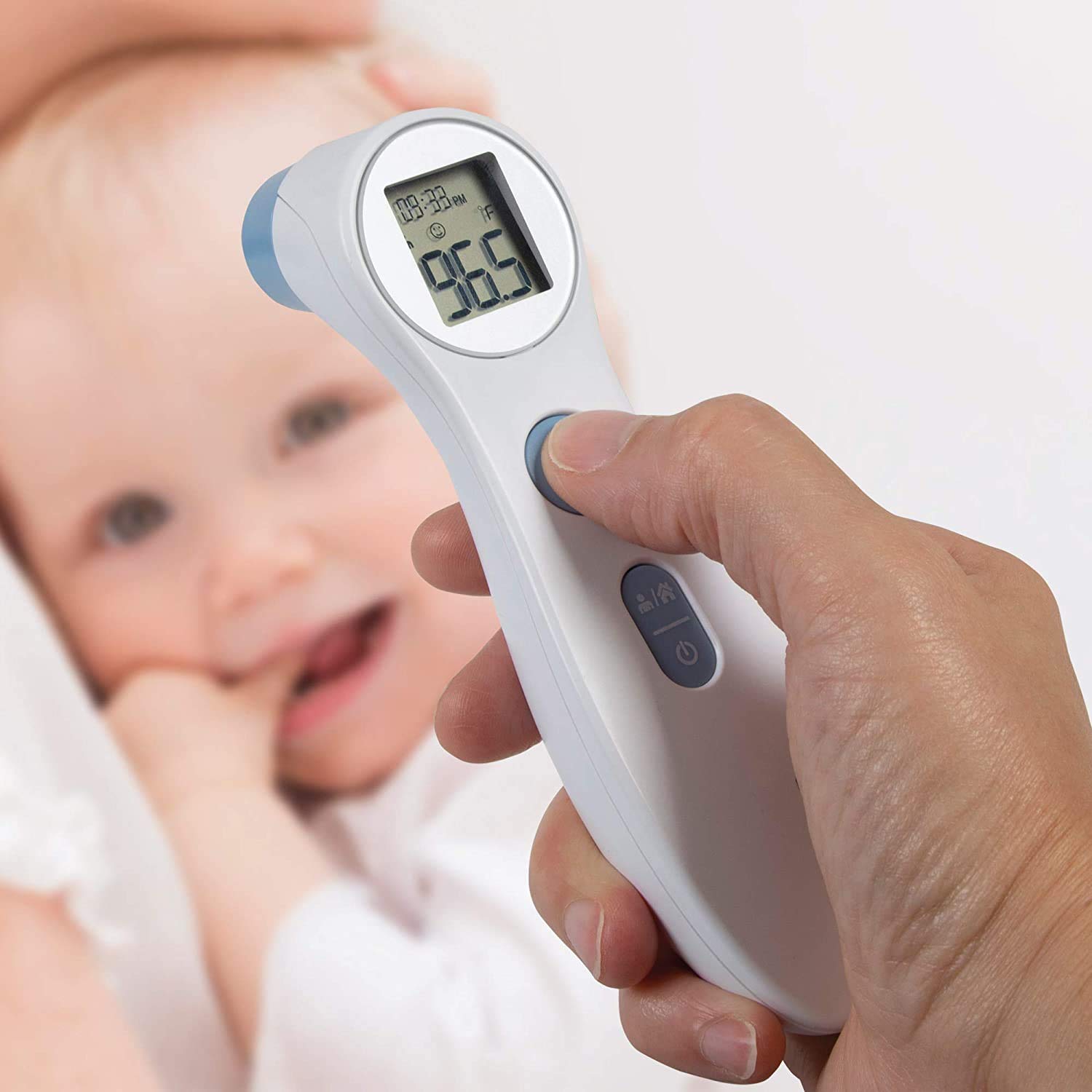 Alternative view of Digital Forehead Thermometer - Infrared - White (Body Temperature Reader, Lightweight, Compact)
