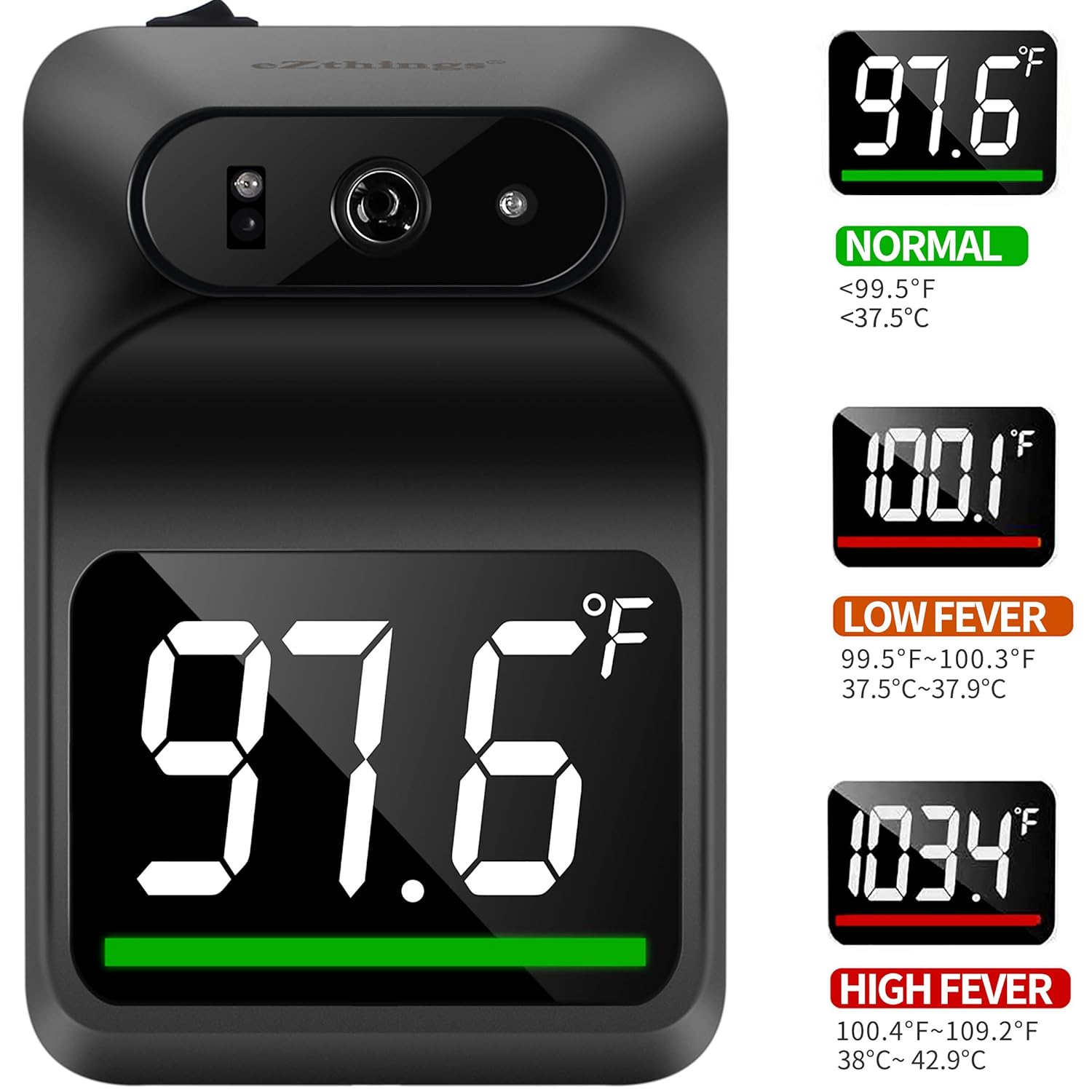 Alternative view of REED Non-Contact Medical Screening Forehead Thermometer for Physician Offices and Hospitals (Mounted)
