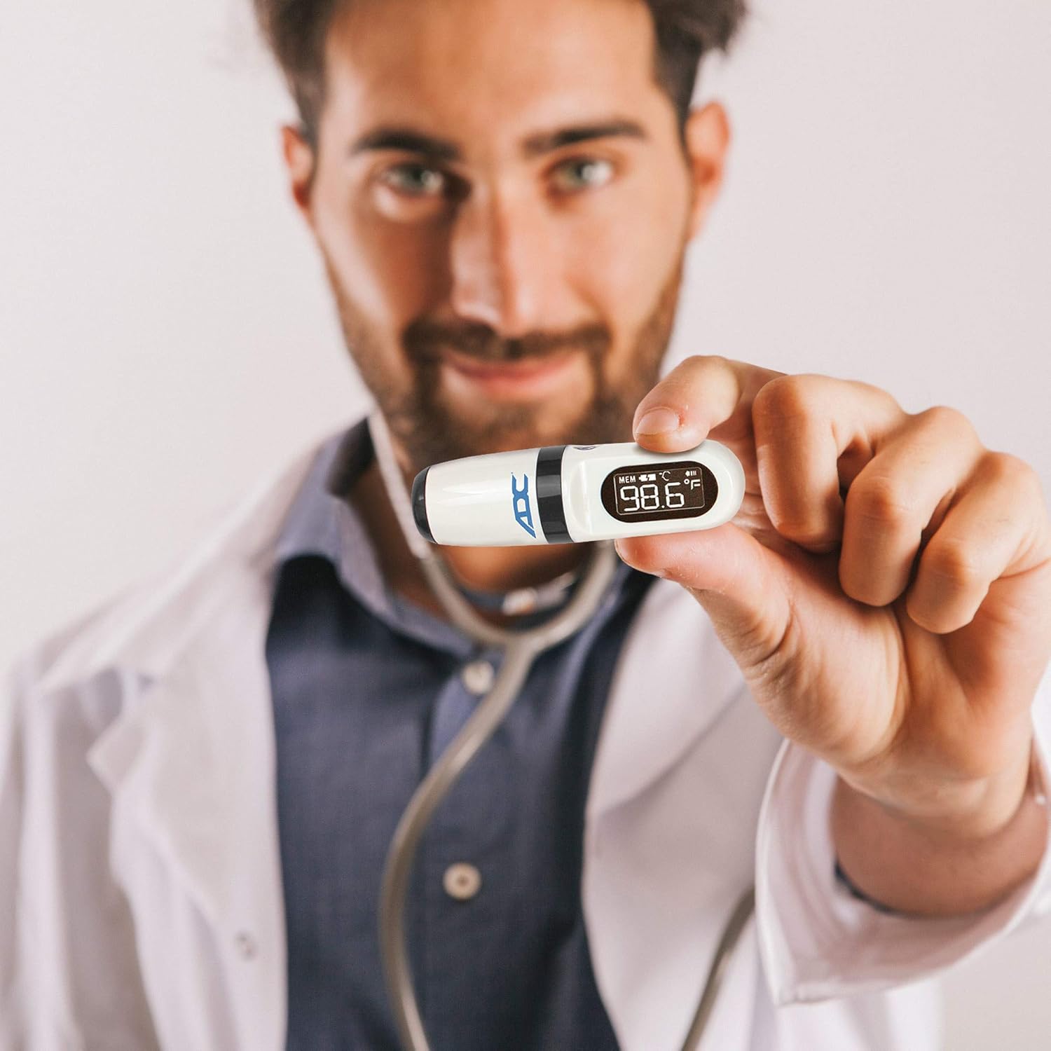 Alternative view of Adtemp Non-Contact Thermometer LCD Display 432 1 Each