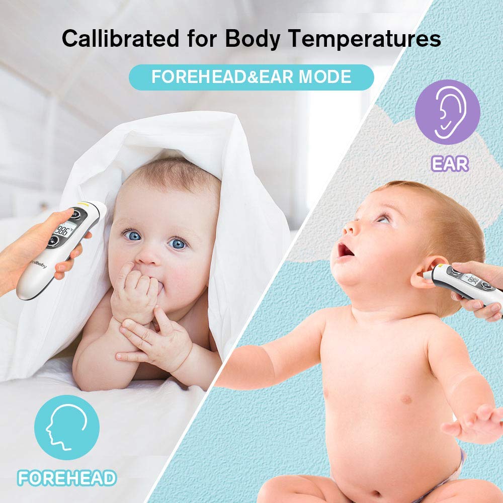 Alternative view of Thermometer for Adults,Touchless Digital Infrared Thermometer for Fever, Ear and Forehead Thermometer for Baby and Kids, with LCD Screen, Memory Recall, Fever Alarm (White)