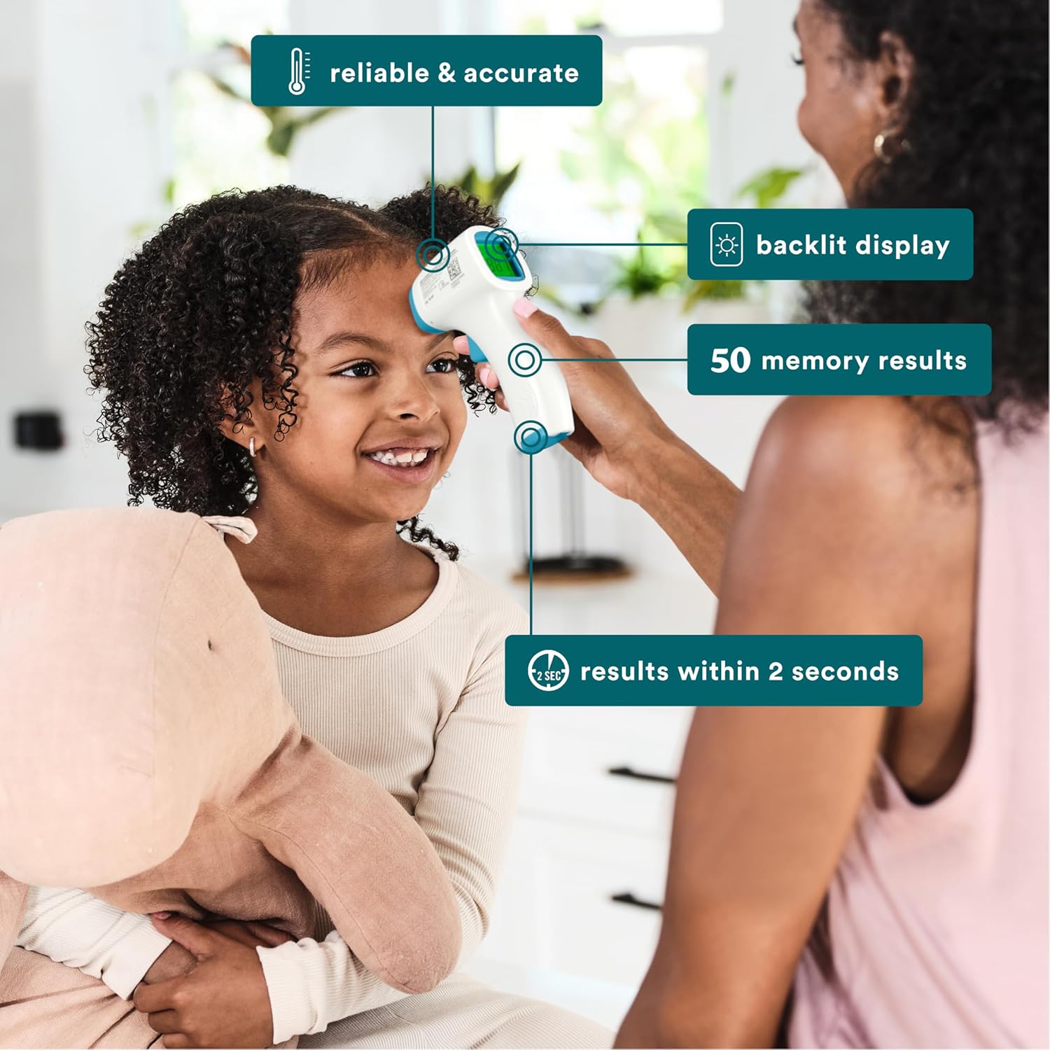 Alternative view of HoMedics Non-Contact Infrared Forehead Thermometer, Clinically Proven Fast Accurate Results, High-Fever Alert with 4-in-1 Readings