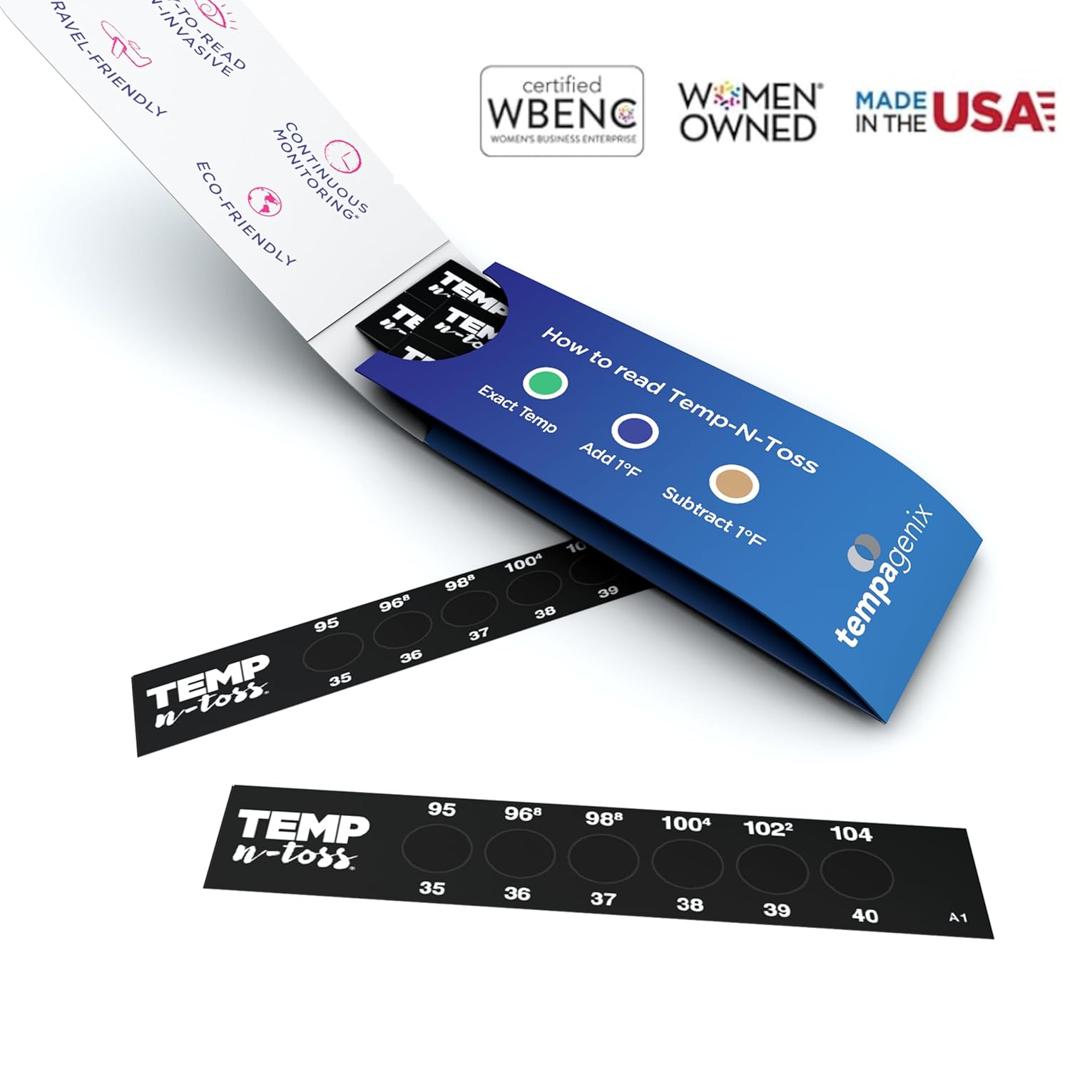 Alternative view of Fast Reading Disposable Forehead Thermometer Strips - Temp-N-Toss for Accurate & Hygienic Adult Temperature Measurement (6)
