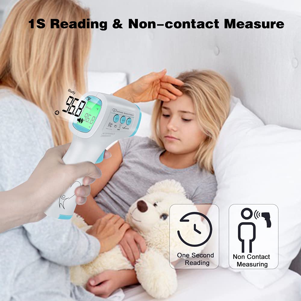 Alternative view of Digital Thermometer for Adults and Kids, No Touch Forehead Thermometer for Baby, 2 in 1 Body Surface Mode Infrared Thermometer with Fever Alarm and Instant Accuracy Readings