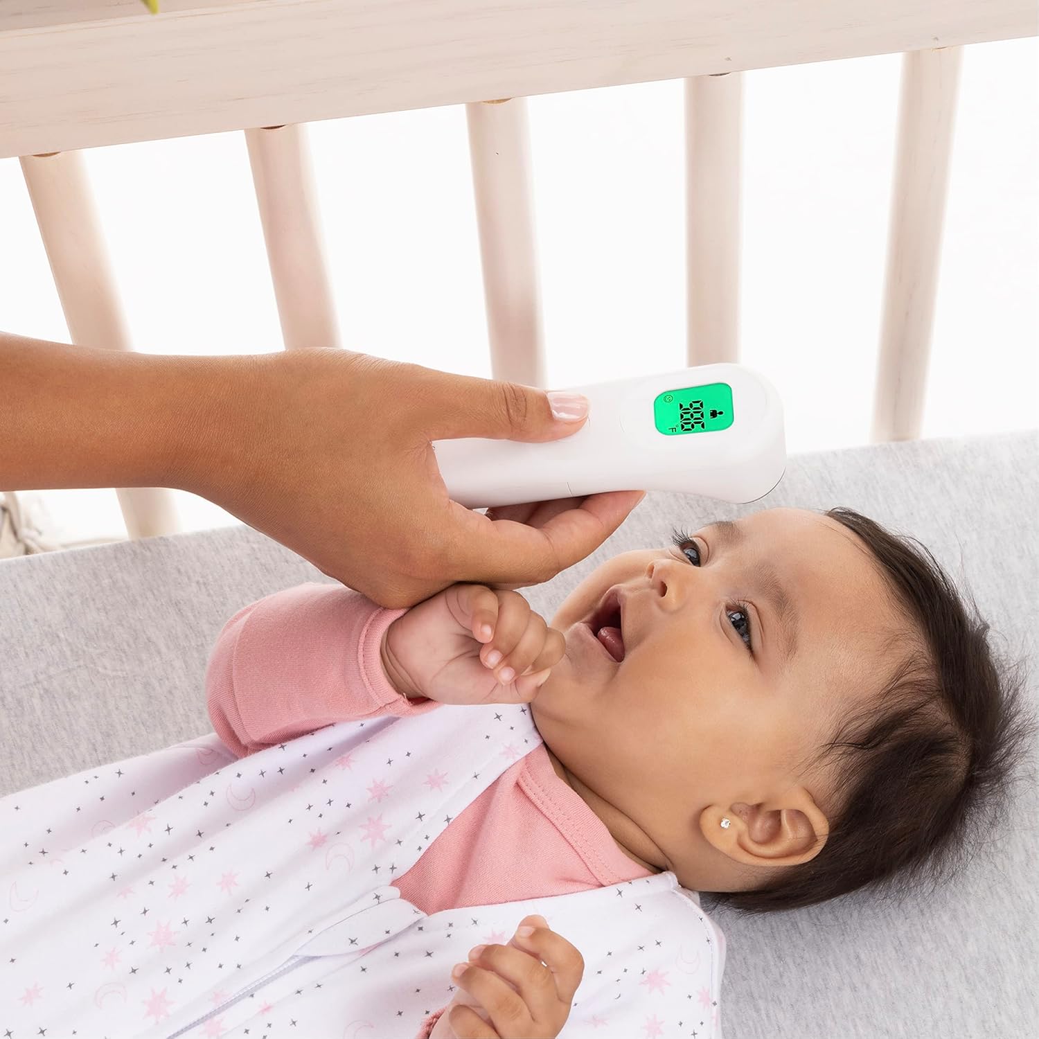 Evenflo PreciseRead Touchless Forehead Thermometer for Adults, Children, Babies, Food and Liquids – Accurate, Fast, No Contact, with Color-Coded Results