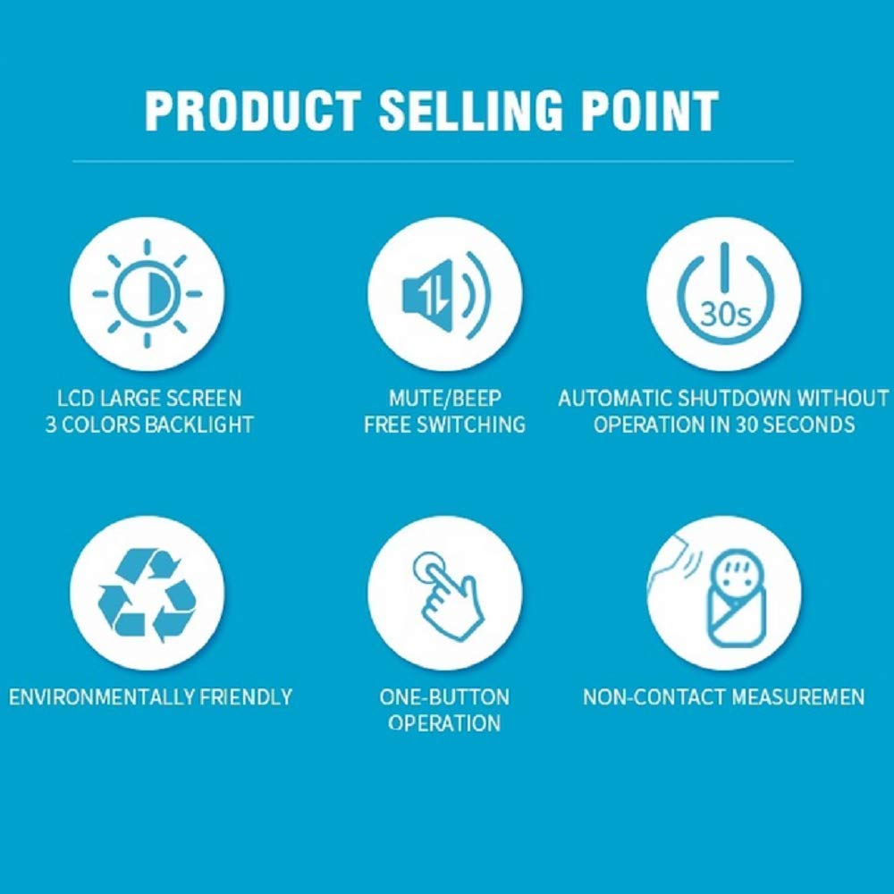 Forehead Thermometer for Adults Non-Contact Infrared Forehead Thermometer with Fever Alarm Function Medical Grade for Baby Children Kids Instant Fever Check Digital Display