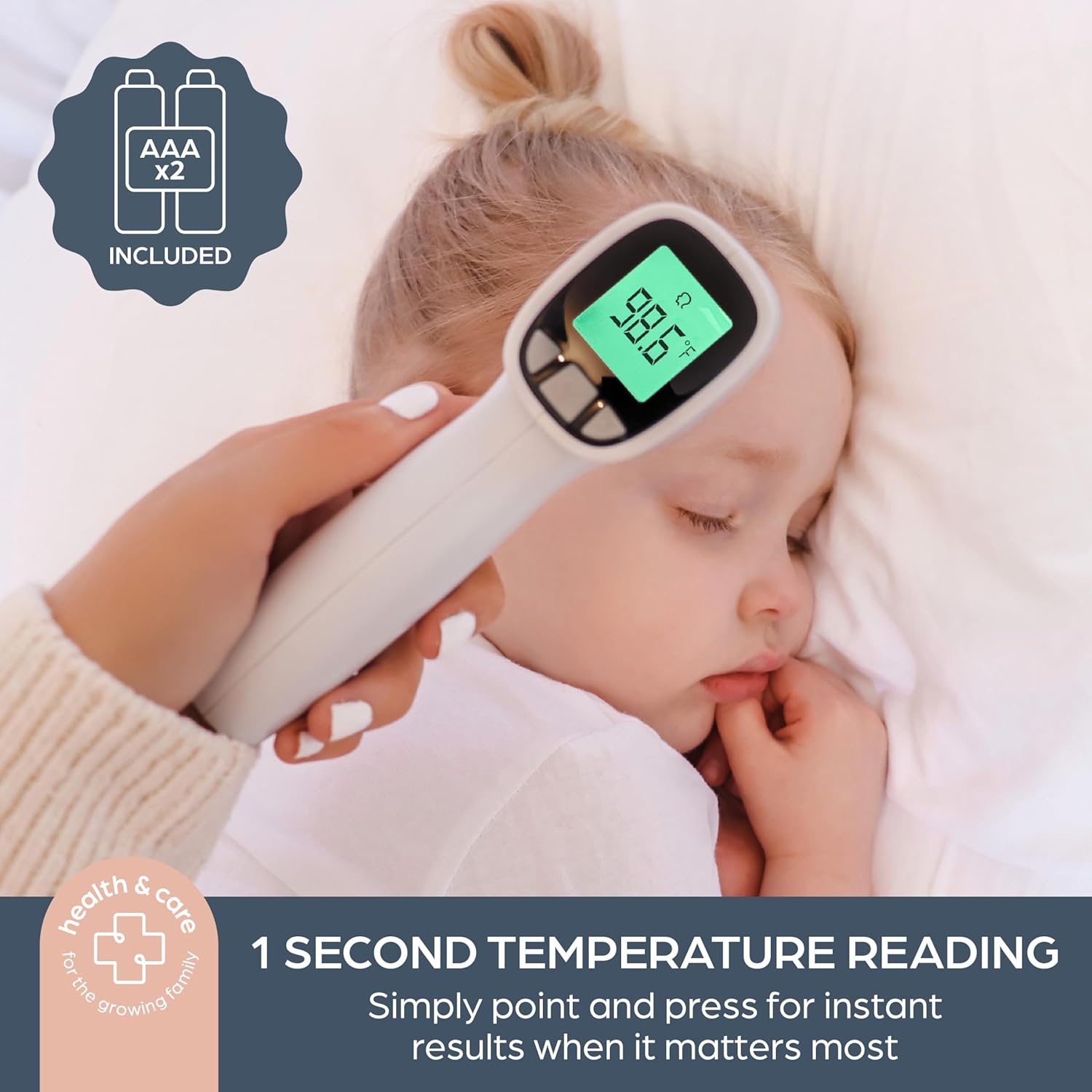Dreambaby Infrared No Contact Baby Thermometer for Forehead - Digital Display, Fever Alert, Memory Stores 20 Readings, Includes Storage Bag, for Adults and Kids