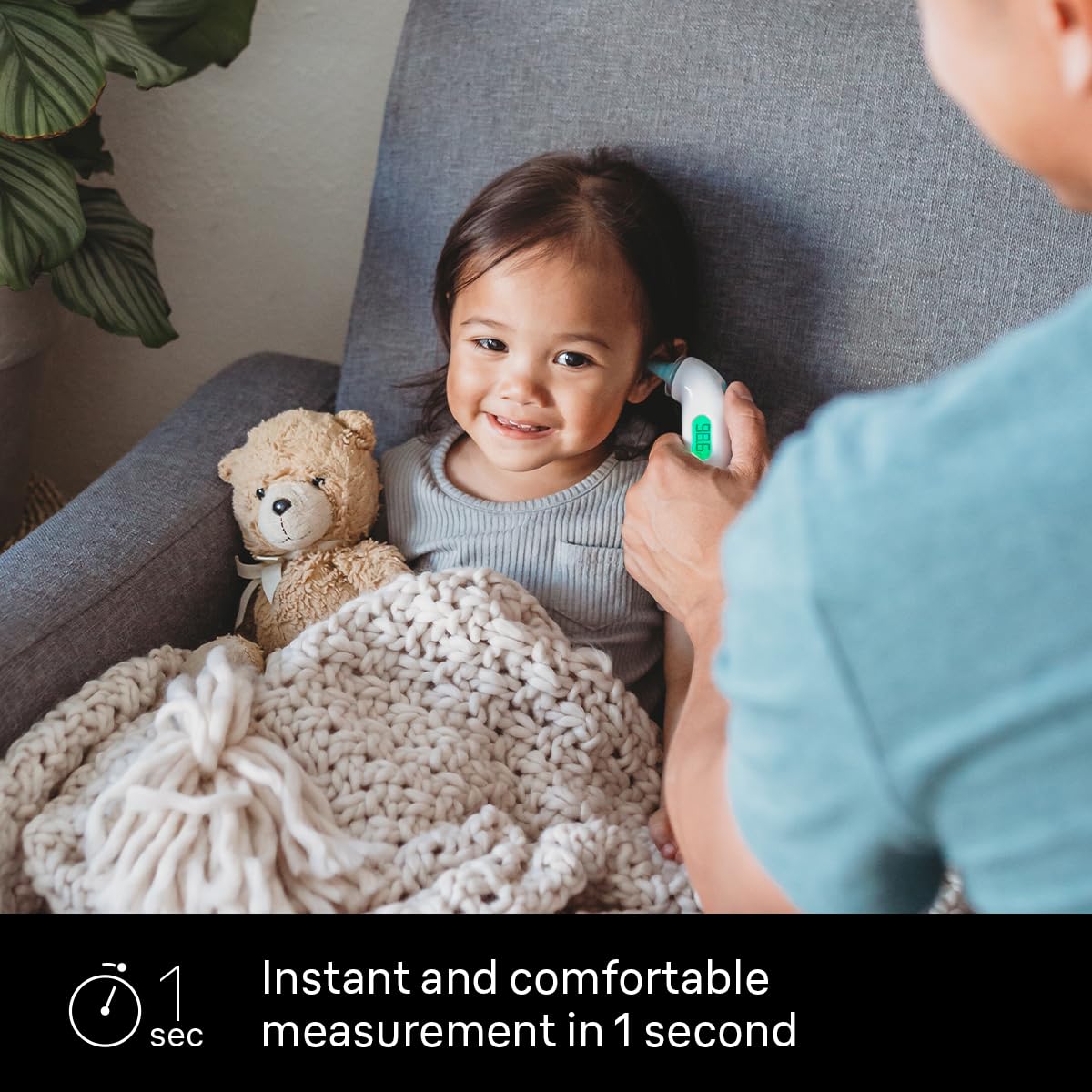 Braun ThermoScan 4 Digital Ear Thermometer for Kids and Adults, Professional Accuracy, Color Coded and Audio Fever Guidance for Babies, Toddlers