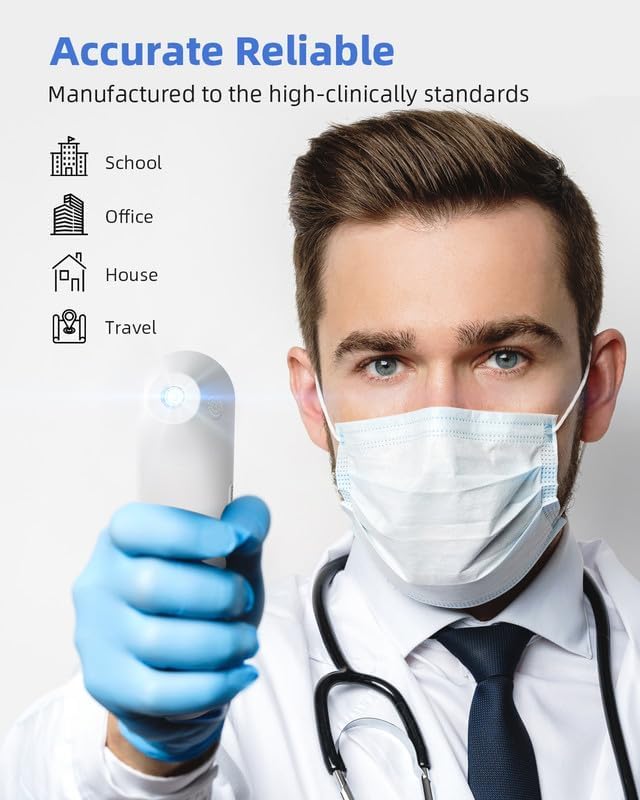 Alternative view of Digital Thermometer for Adults and Kids: Accurate Ear and Forehead Temperature Readings - Fever Alarm - Touchless Ideal for Babies Toddlers Infants Sensiors - Large LED Display - Home Use