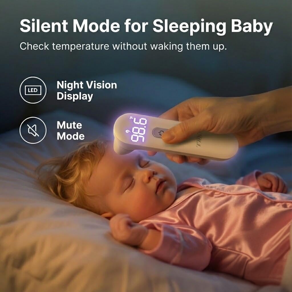 Ear Thermometer for Adults and Kids, FSA Eligible Digital Accurate Ear and Forehead Thermometer Medical Grade with Fever Alarm, 1 Second Fast Reading LED Clear Display Silent Mode