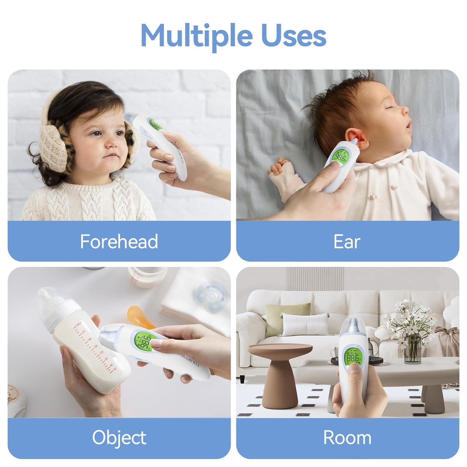 3-in-1 Baby Thermometer for Ear, Forehead & Touchless, HSA&FSA Eligible Items, Digital Thermometer for Infants, Kids & Adults, 30 Memories, 1s Result and Fever Alarm - Image 3