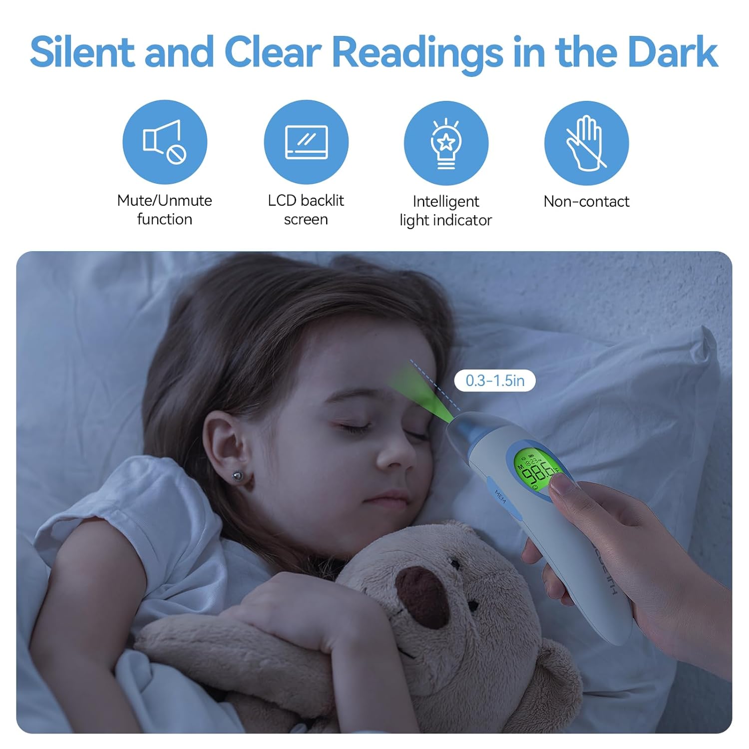 3-in-1 Baby Thermometer for Ear, Forehead & Touchless, HSA&FSA Eligible Items, Digital Thermometer for Infants, Kids & Adults, 30 Memories, 1s Result and Fever Alarm - Image 5