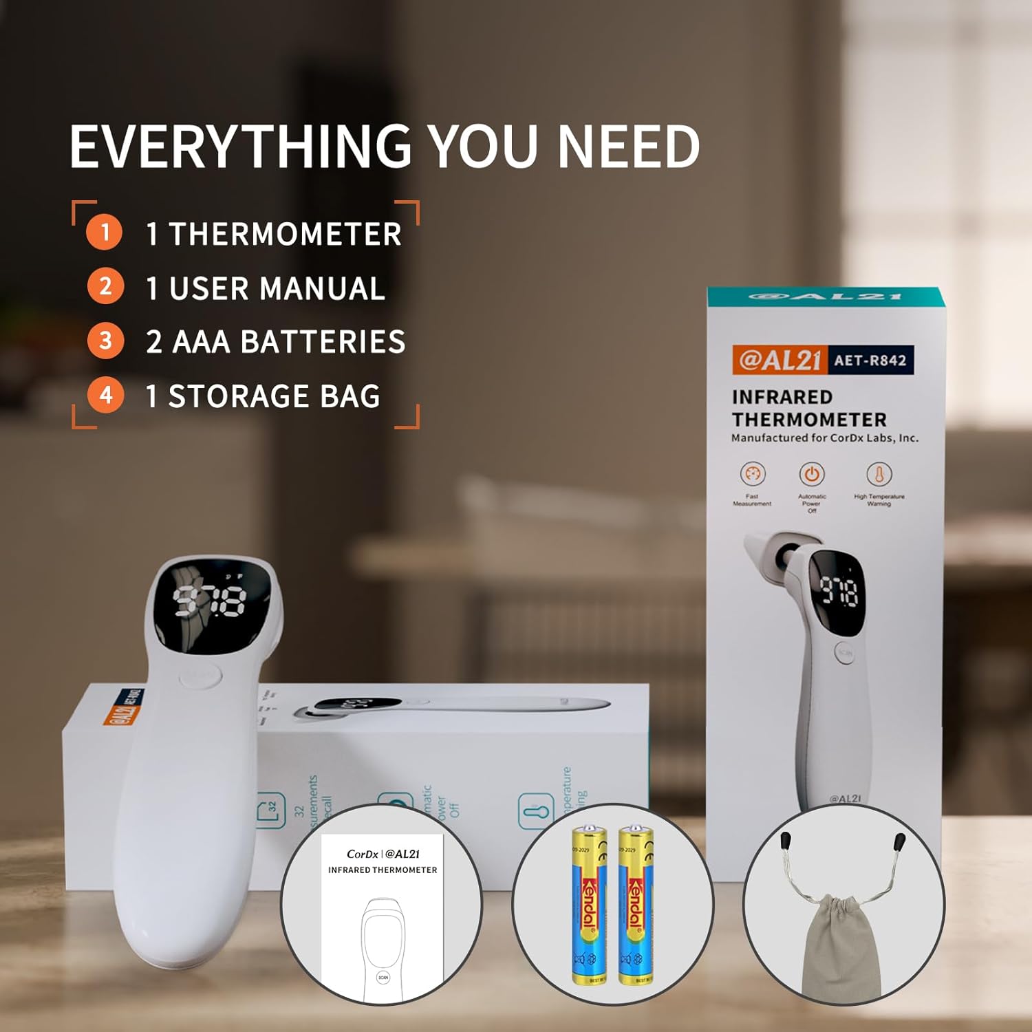 Dual Mode Thermometer for Adults, Kids, and Babies – Infrared Digital Forehead and Ear Thermometer, No Touch with Fever Alarm and Fast Results - Image 6