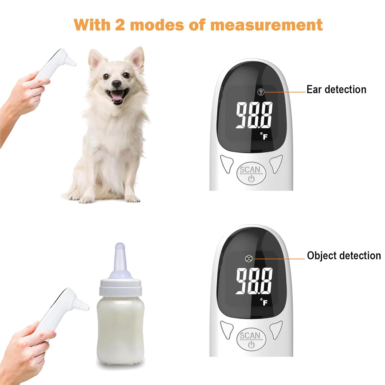 Alternative view of Cat & Dog Thermometer, pet Ear Thermometer, Specially Designed for Pets, Quickly and accurately detects Temperature in 1 Second (White)