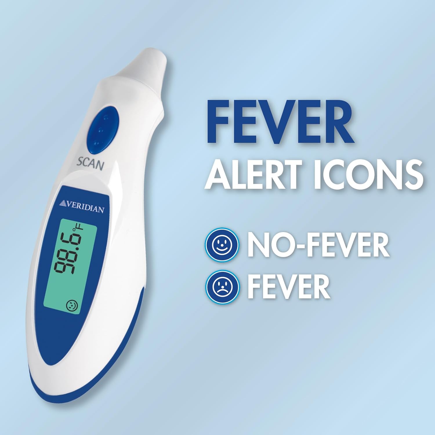 Alternative view of Veridian Tympanic Ear Thermometer Digital Display 09-340 1 Each