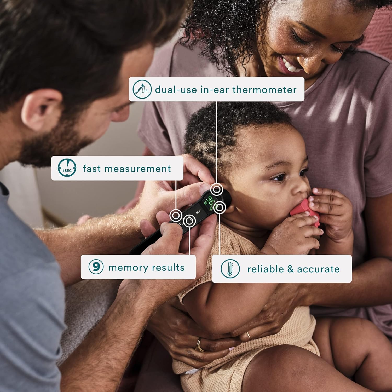 Alternative view of Homedics Dual-Use Ear and Forehead Thermometer, in-Ear and No-Touch Infrared Technology, Instant Results in 1 Second, Color-Coded Readings, Reliable and Accurate, Body and Object Temperature