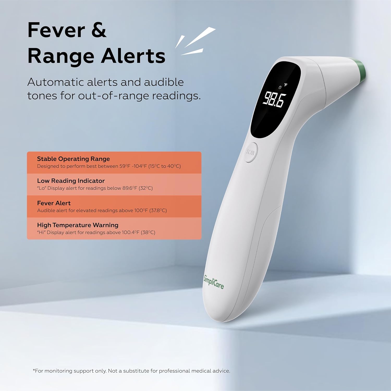 Alternative view of AET-R842 FDA 510(k) Cleared Medical Grade Infrared Thermometer | Dual-Mode Ear Canal (Tympanic) & Forehead Fever Thermometer for Babies, Infants, Toddlers, Kids & Adults