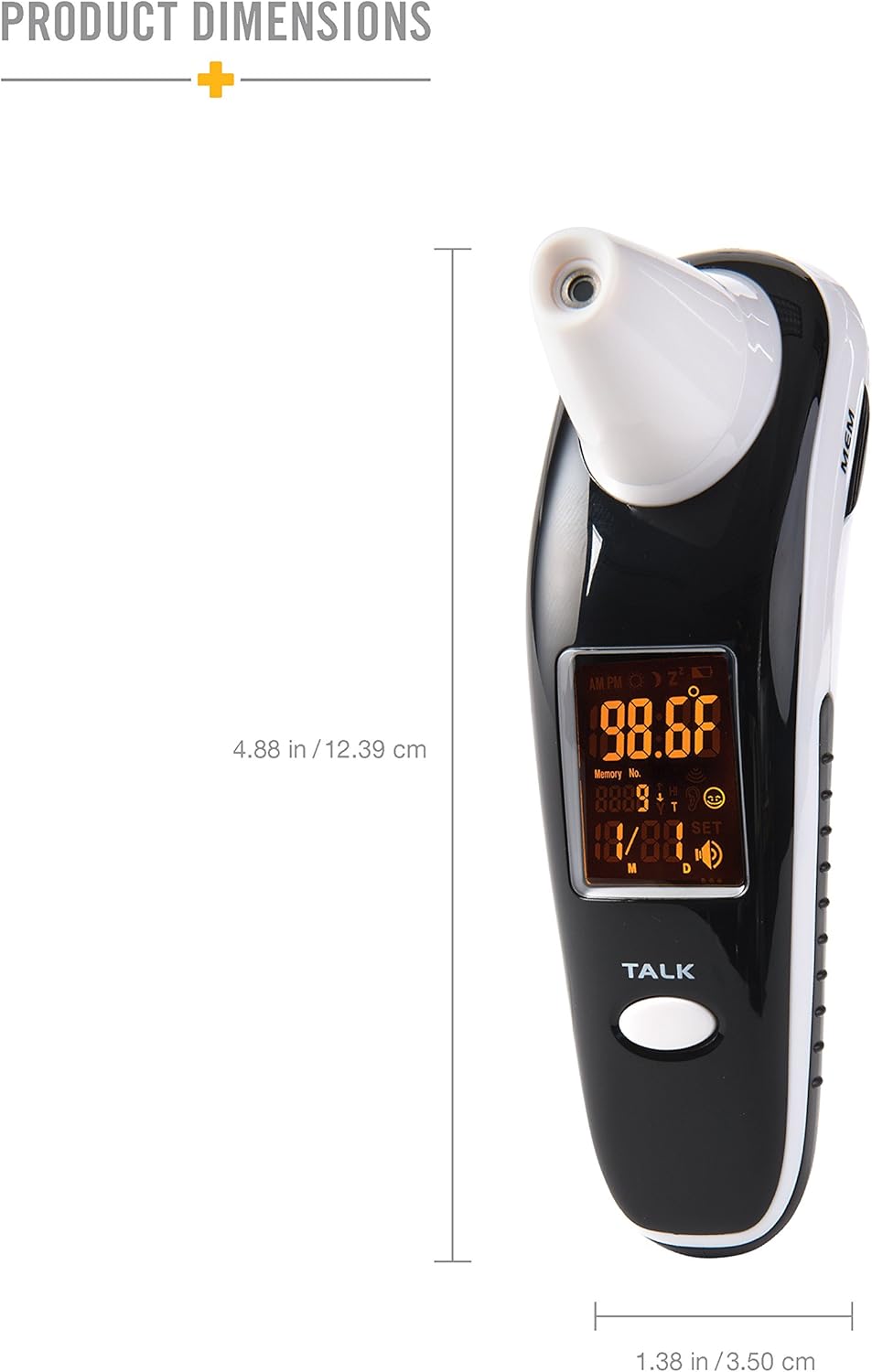 Alternative view of HealthSmart DigiScan Digital Accurate Infrared Thermometer, Instant Read Talking Forehead Thermometer, Ear Thermometer, For Babies, Children, and Adults, Black