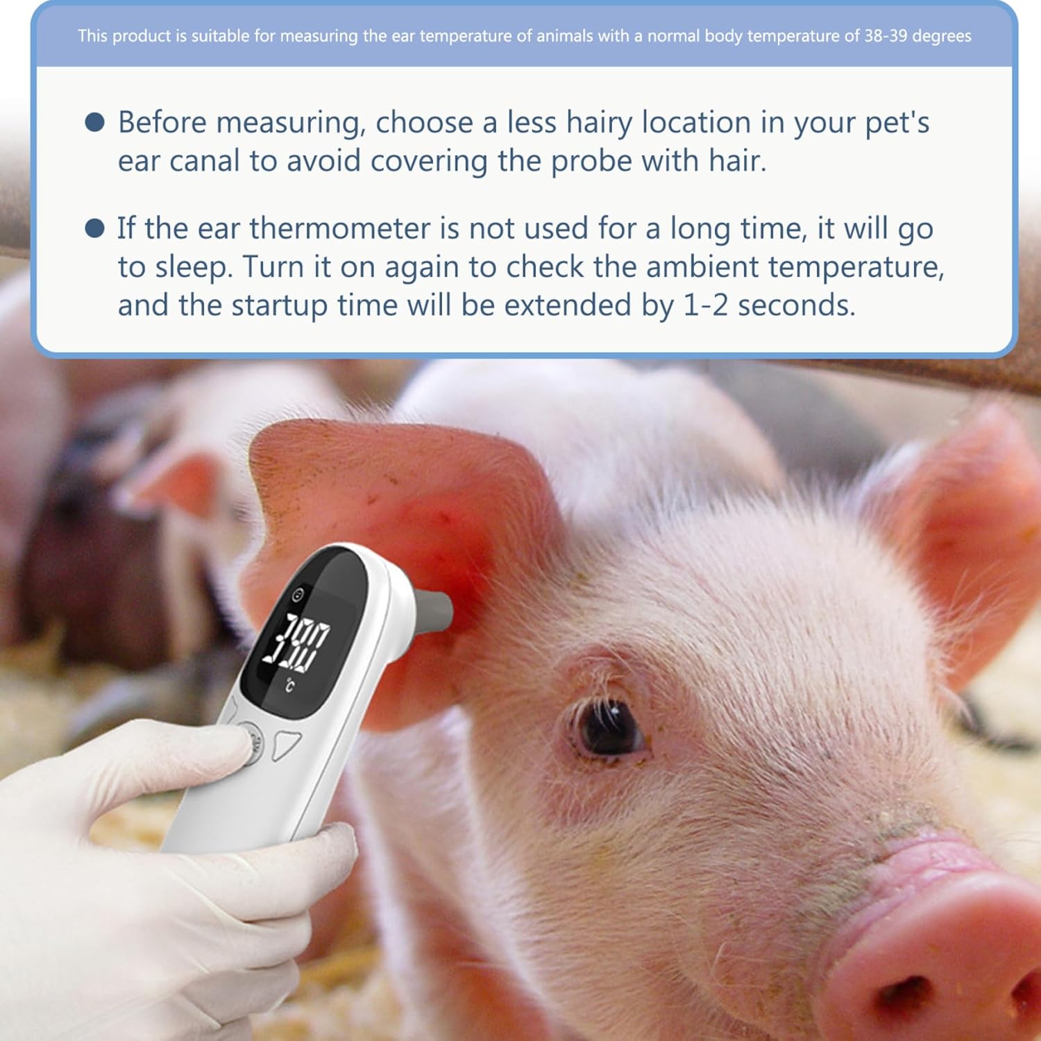 Ear Thermometer for Pet, Accurate 32-42.9℃ Ear Temperature Thermometer, Digital USB Rechargeable 5x1.5 for Dog, Cat, Pig, Sheep - Image 4