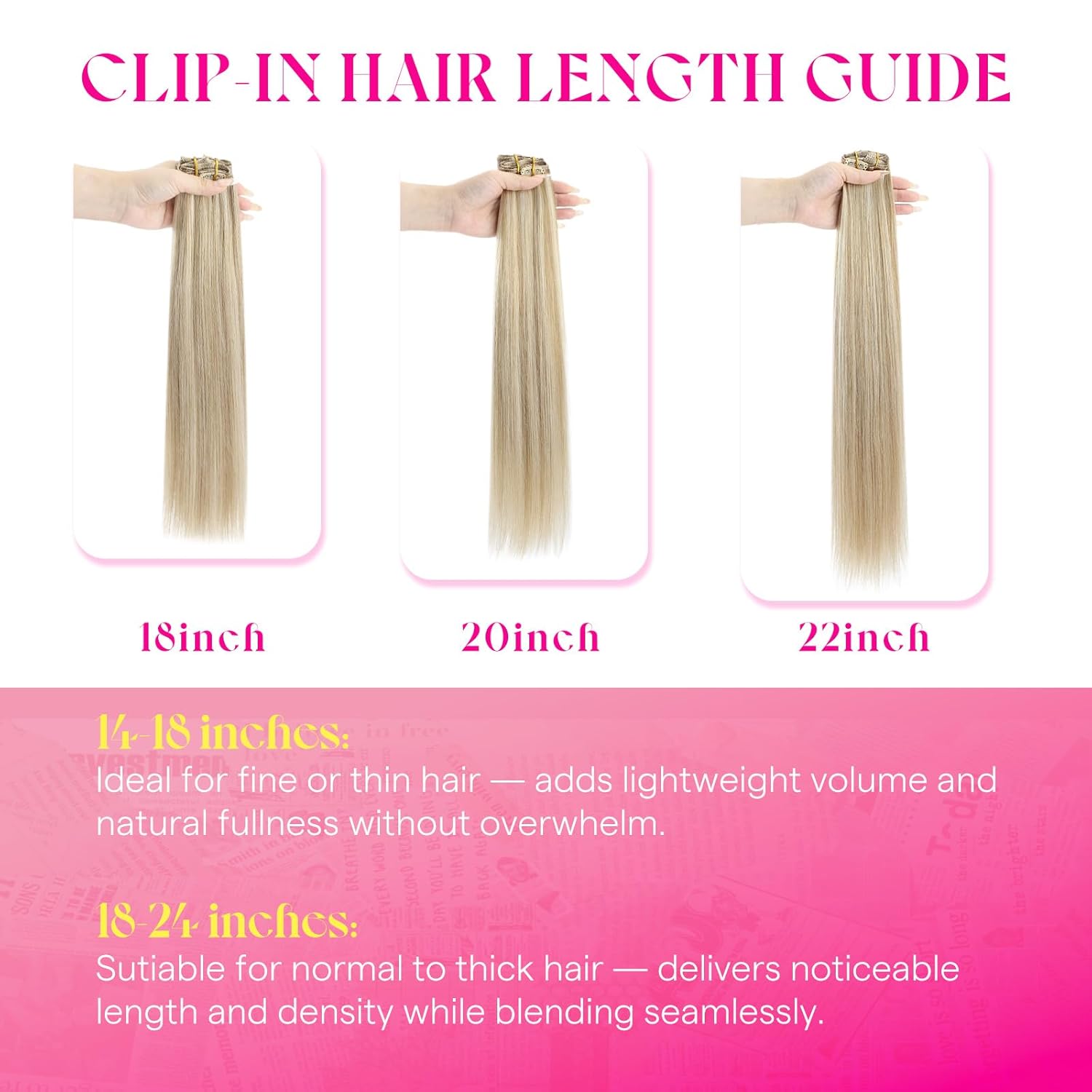 Alternative view of Ve Sunny 24 Inch Hair Extensions Clip in Platinum Blonde Long Real Hair Clip in Hair Extensions Remy Human Hair Double Weft 120g 7pcs