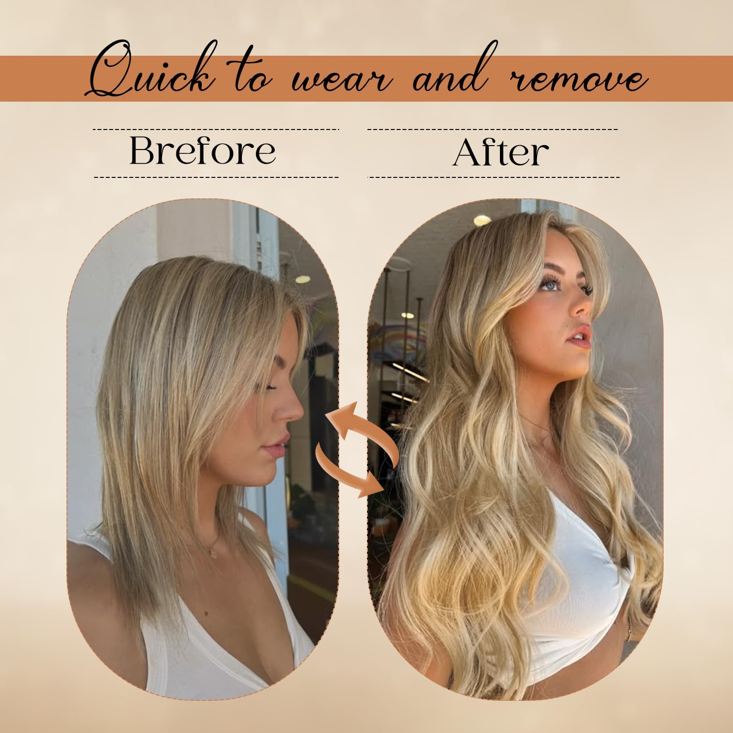 Clip in Hair Extensions Real Human Hair 20Inch 8pcs 105g Seamless Balayage Blonde Hair Extensions Clip Ins Double Weft Light Blonde Highlight Golden Blonde Invisible Straight Remy Human Hair for Women