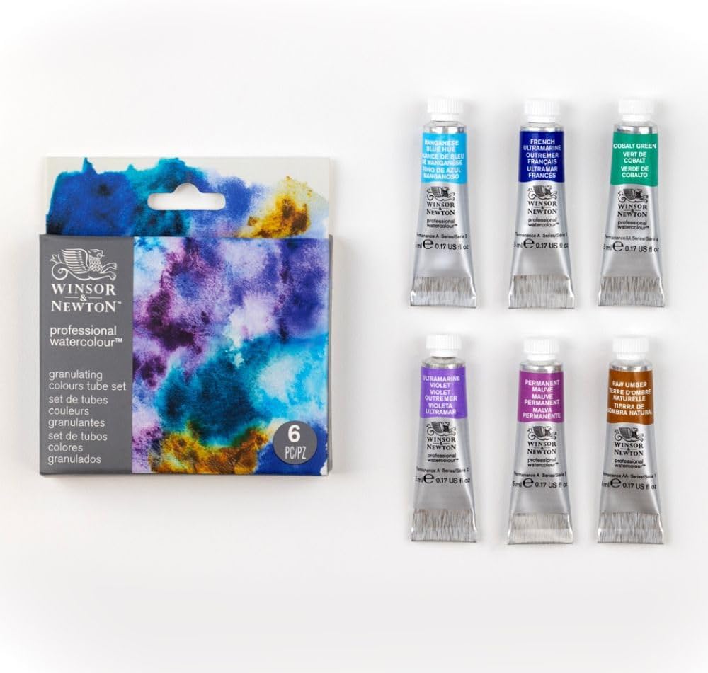 Alternative view of Winsor & Newton 190834 Watercolour Paint Set - 6 Colours (5 ml) Including Permanent Mauve, Ultramarine Purple, French Ultramarine, Manganese Blue, Cobalt Blue, Umbar Natural - Professional Watercolour