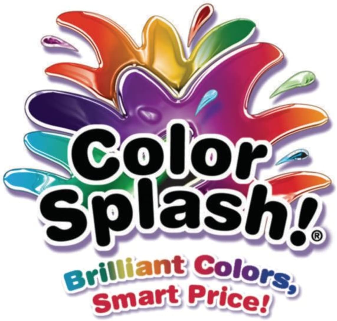 S&S Worldwide Color Splash! Liquid Watercolor Paint, 6 Vivid Colors, 1-oz Drip-Dispense Bottles, For All Watercolor Painting, Use to Tint Slime, Clay, Glue, Shaving Cream, Non-Toxic. Pack of 6.