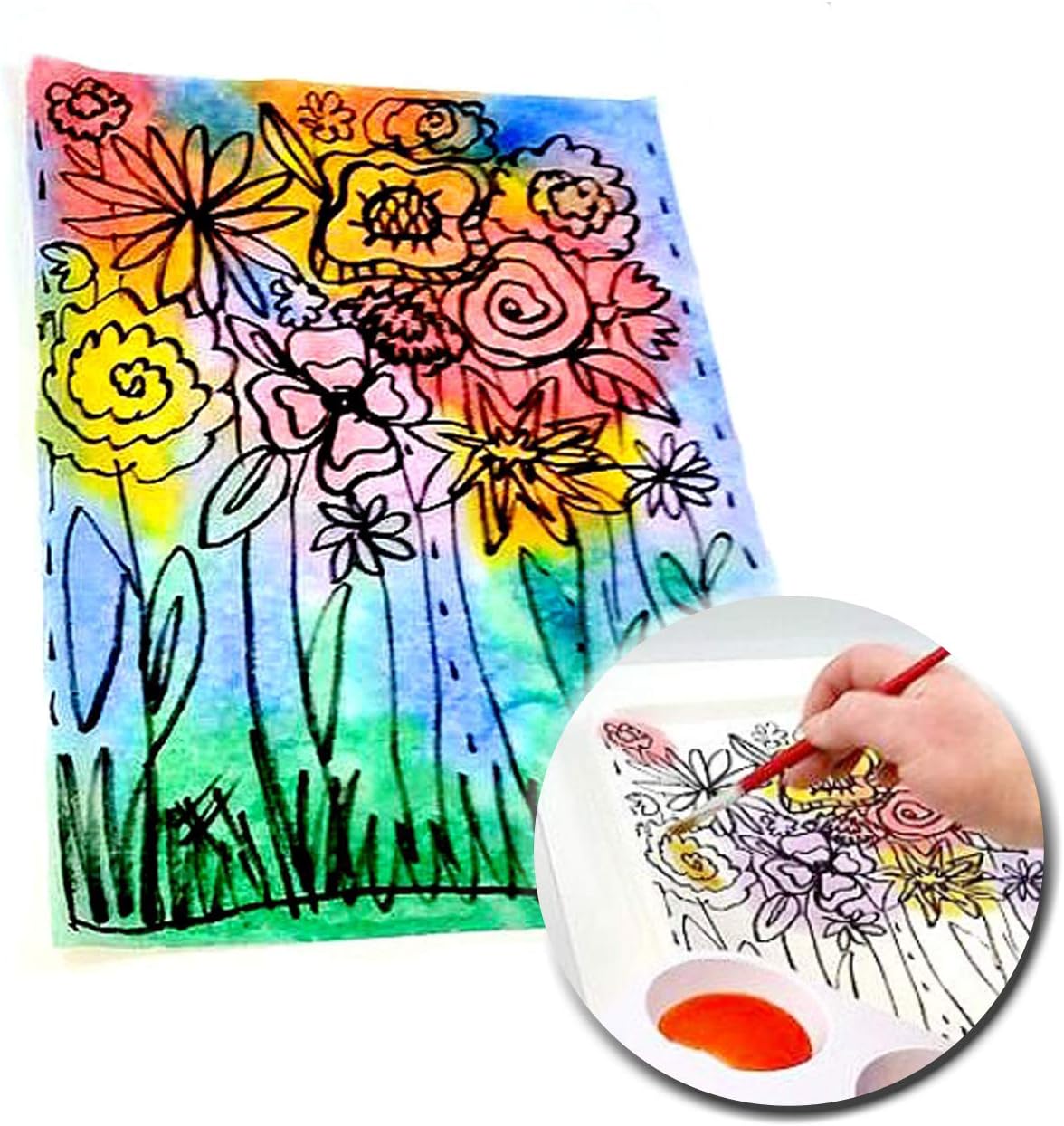 Alternative view of S&S Worldwide Color Splash! Liquid Watercolor Paint, 6 Vivid Colors, 1-oz Drip-Dispense Bottles, For All Watercolor Painting, Use to Tint Slime, Clay, Glue, Shaving Cream, Non-Toxic. Pack of 6.