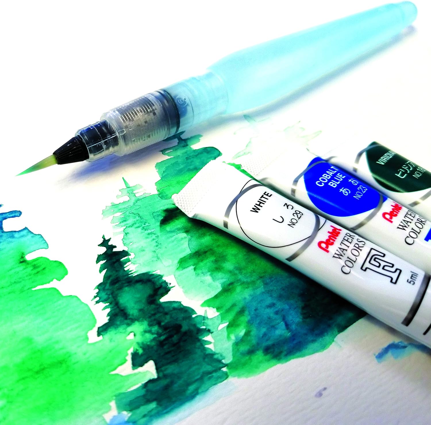Alternative view of Pentel Arts Water Colors, Assorted, 5ml Tubes, 12 Color Set (WFRS-12)