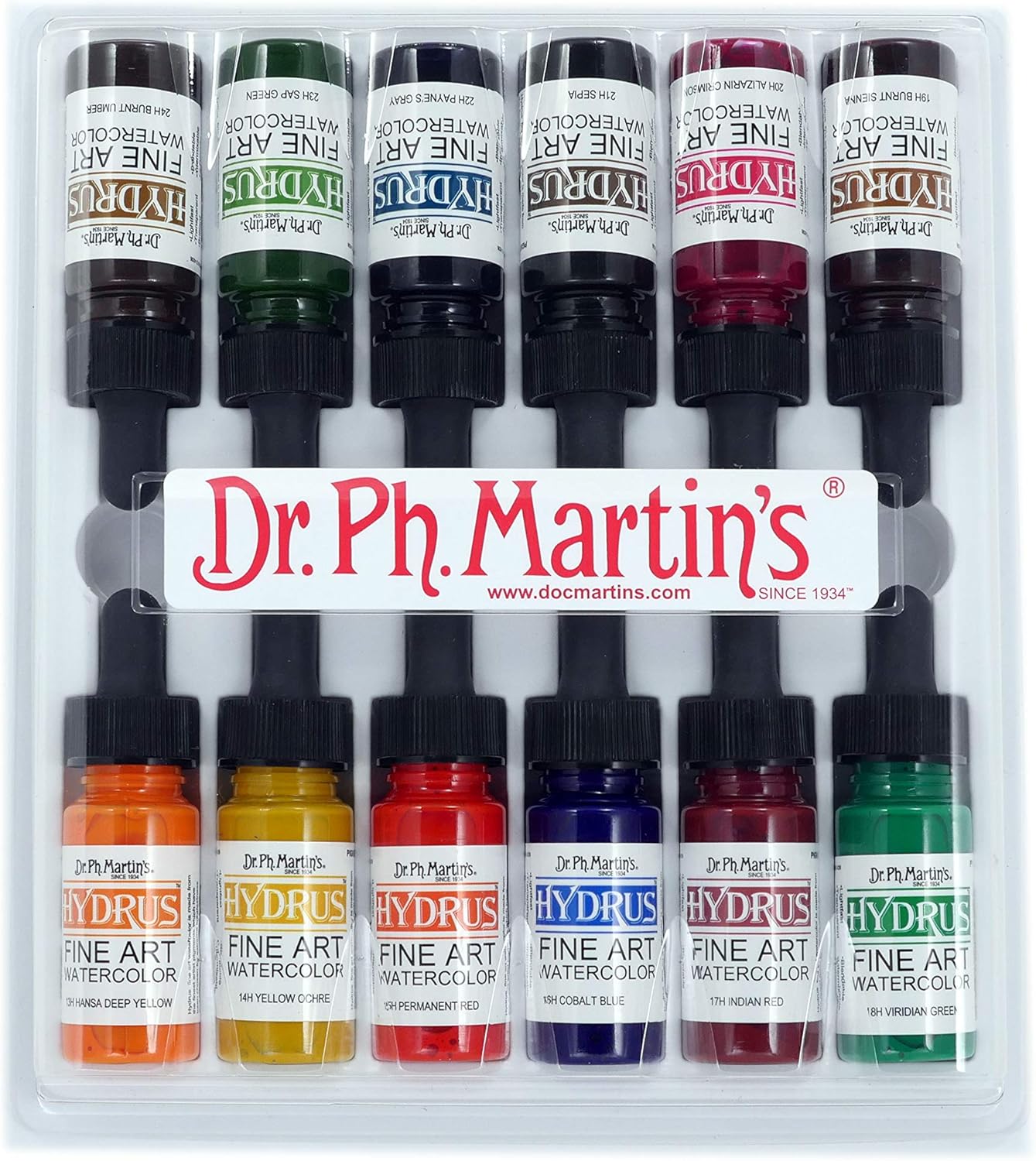 Alternative view of Dr. Ph. Martin's Hydrus Fine Art Watercolor (Set 2) Watercolor Set, 0.5 oz, Set 2 Colors, 1 Set of 12 Bottles