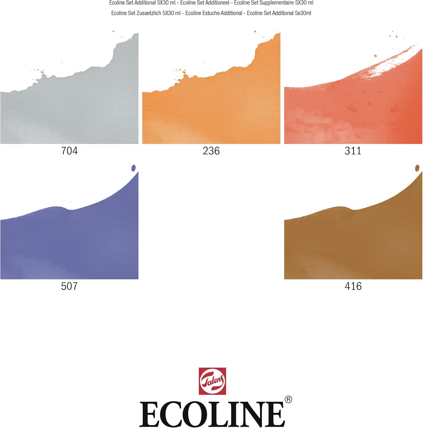 Alternative view of Ecoline Liquid Watercolour Additional Set 5 x 30 ml (11259901)