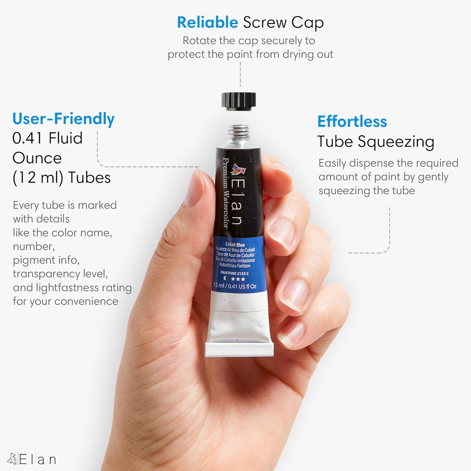 Alternative view of Elan Professional Watercolor Paint Set, 24 Liquid Watercolor Paint Tubes 0.4fl oz, Non-Toxic Mini Tubes for Canvas & Crafts, Art Paints for Adults