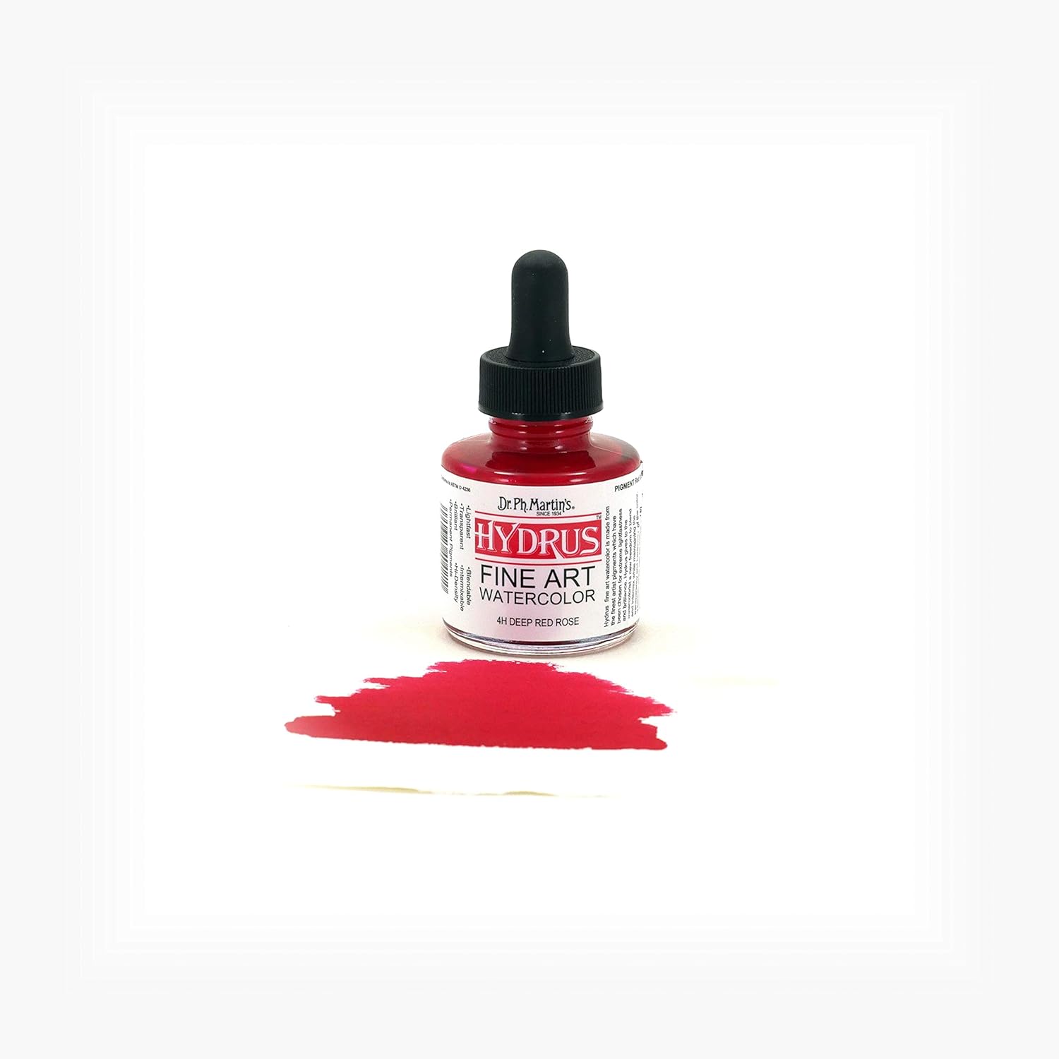 Dr. Ph. Martin's Hydrus Fine Art Watercolor, 1.0 oz, Deep Red Rose (4H) (400250-4H)