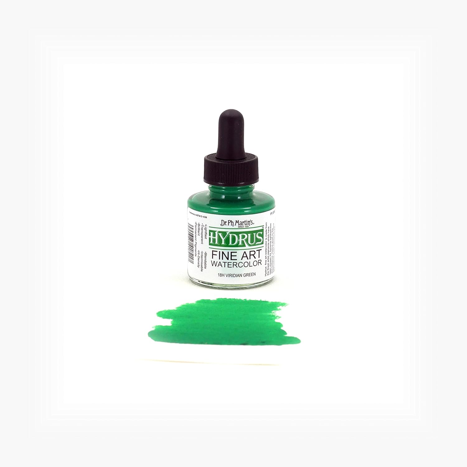 Dr. Ph. Martin's Hydrus Fine Art Watercolor, 1.0 oz, Viridian Green (18H) (400250-18H)