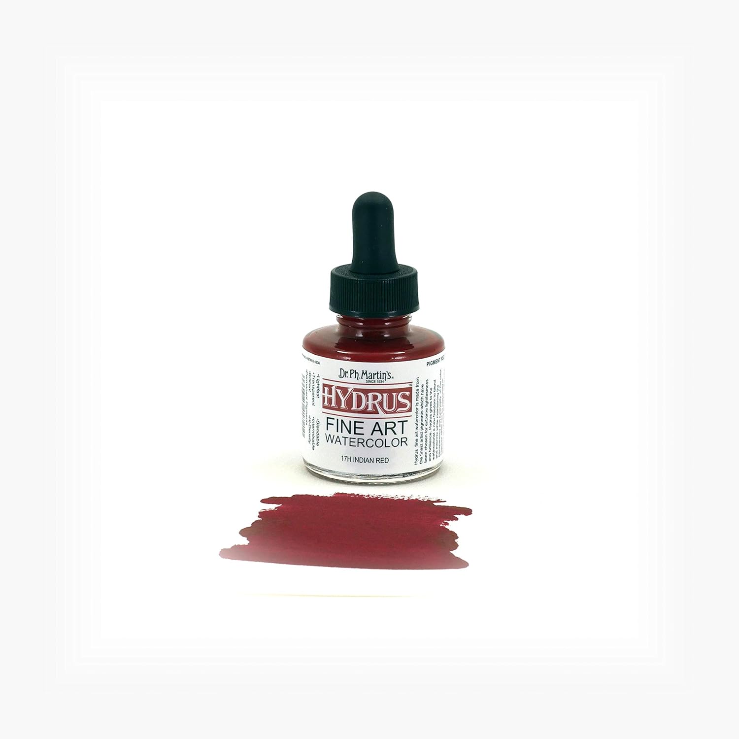Dr. Ph. Martin's Hydrus Fine Art (17H) Watercolor Bottle, 1 oz, Indian Red