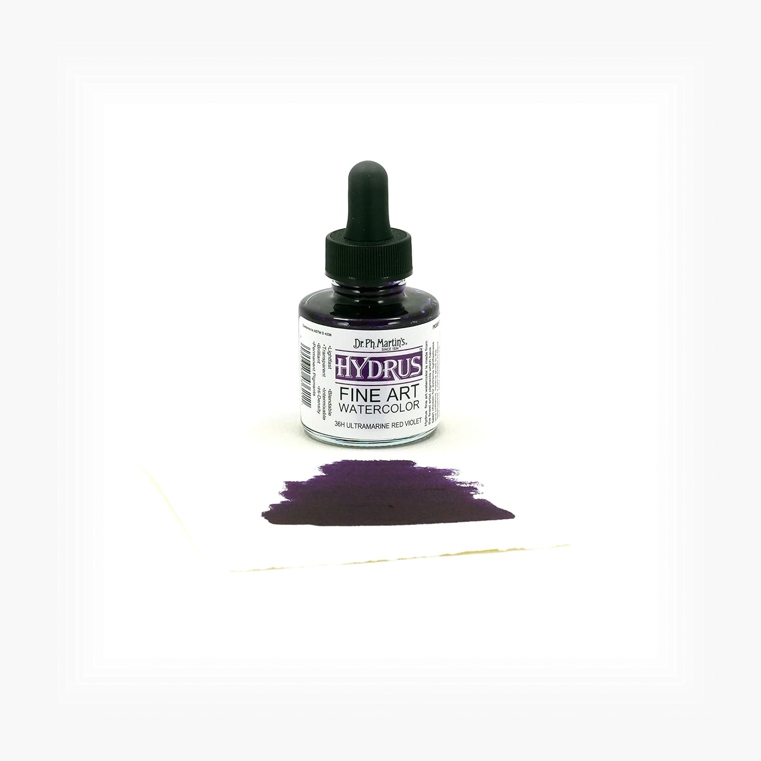 Dr. Ph. Martin's Hydrus Fine Art (36H) Watercolor, 1 oz Bottle, Ultramarine Red Violet