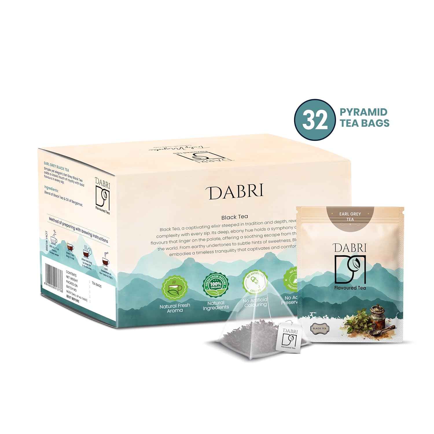 Alternative view of Dabri Earl Grey Black Tea Bags (32 Pyramid Bags)