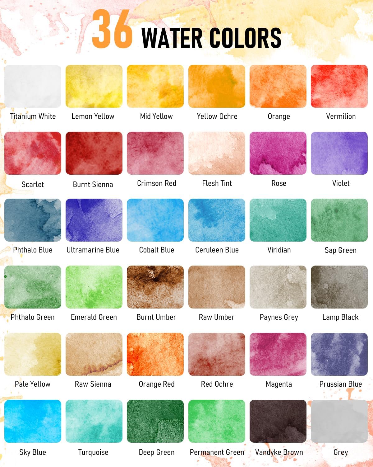 Alternative view of Nicpro Watercolor Paint Set for Adults,Beginner & Artists, 36 Tubes Water Color Paint Set with 25 Watercolor Paper Book, 8 Squirrel Paint Brushes, Palettes, Color Wheel, Water Color Painting Supplies