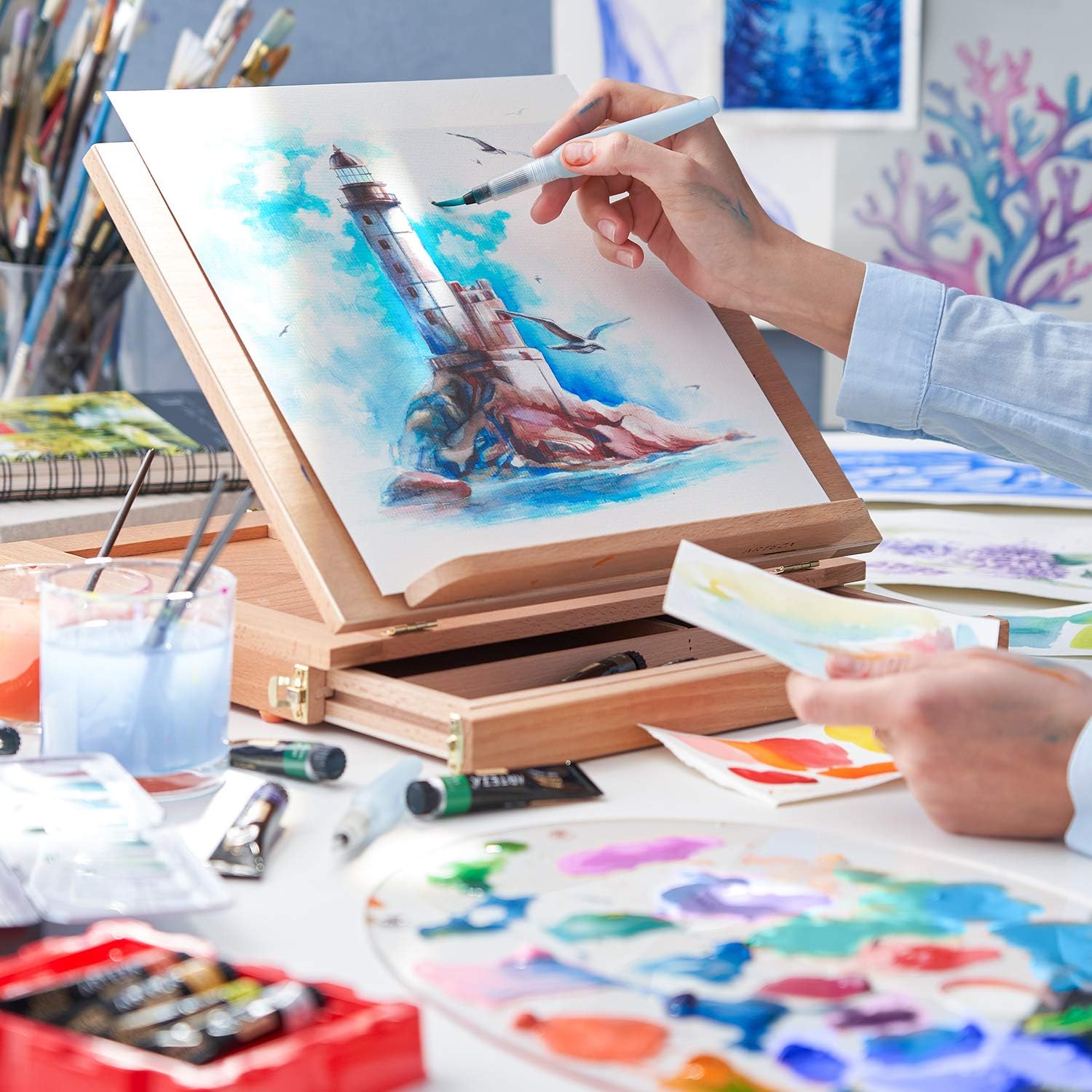 ARTEZA Watercolor Paint Set, 12 Colors in 12 ml/0.4 US fl oz Watercolor Tubes, Water Color Paint for Adults